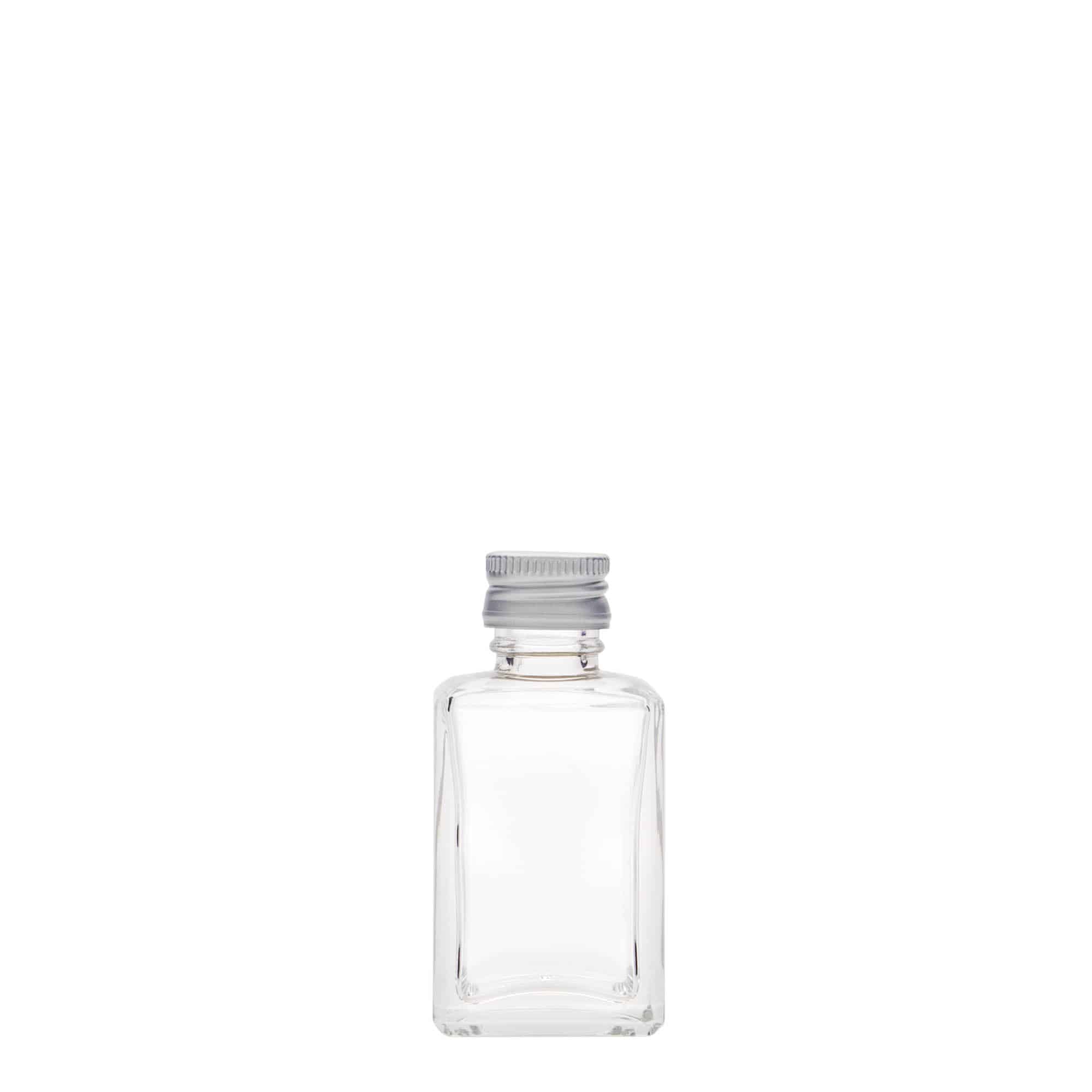 30 ml skleněná lahvička „Tamme“, čtvercová, hrdlo: PP 18