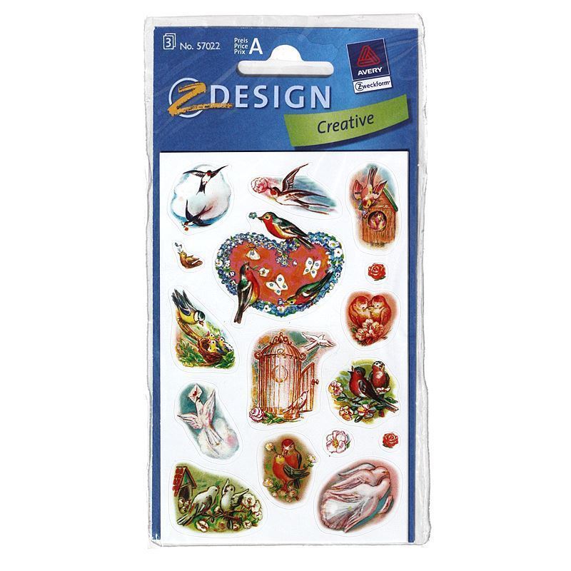 Zweckform nálepky 'Holubi', papír, vícebarevné