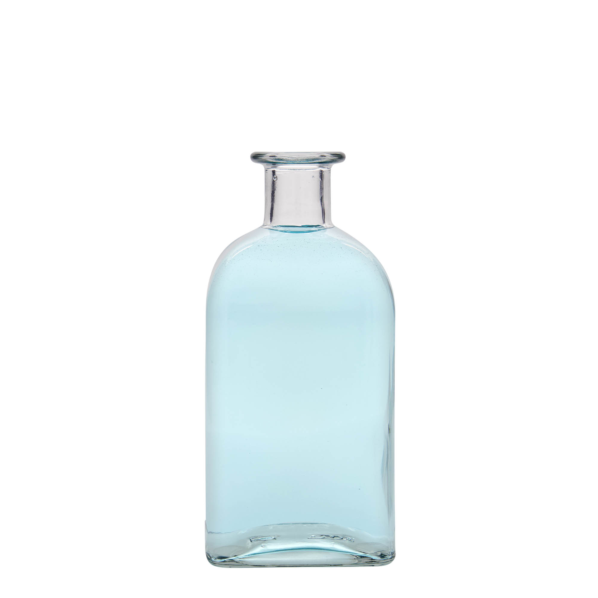 500 ml skleněná láhev Apotheker Carré, čtvercová, hrdlo: korek