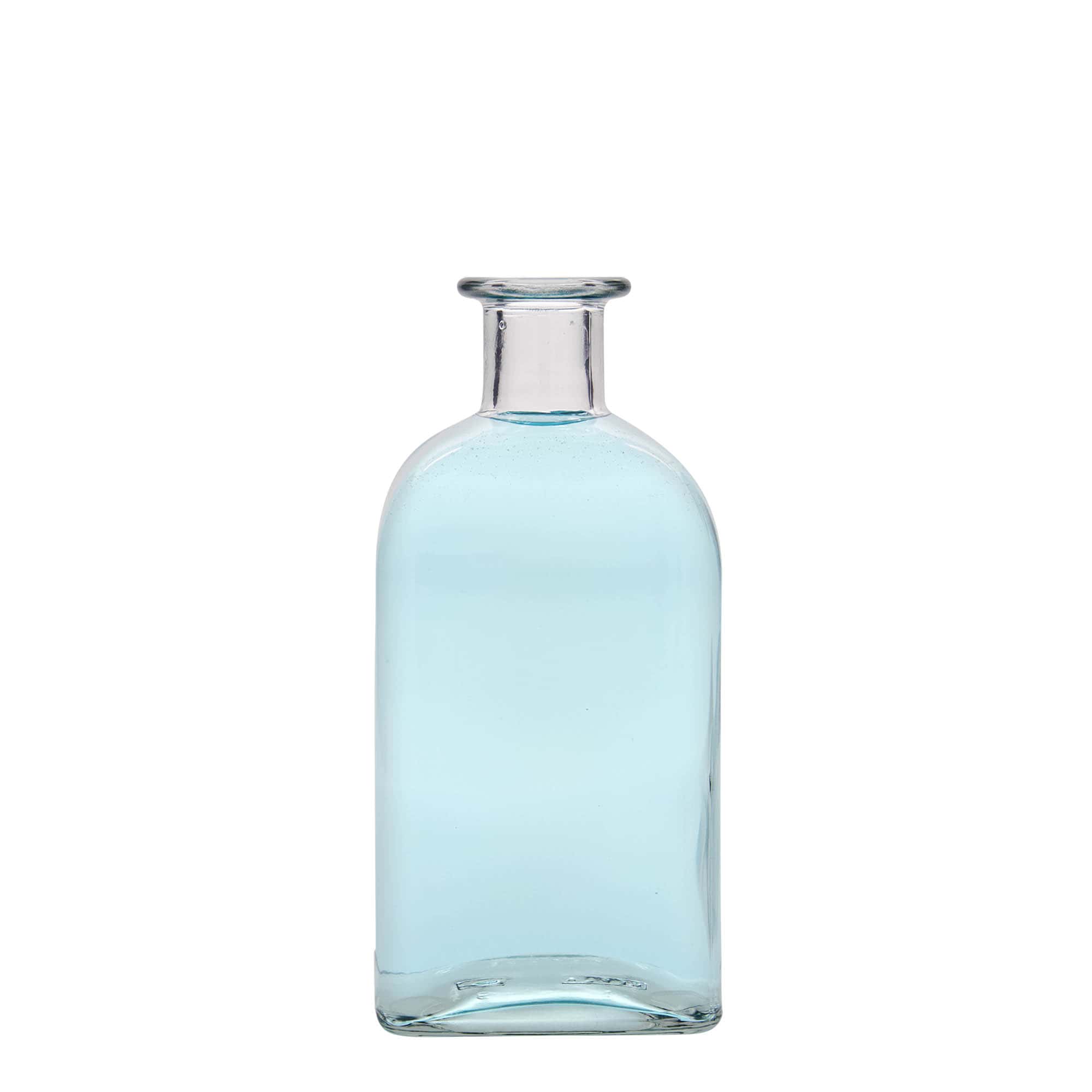 500 ml skleněná láhev Apotheker Carré, čtvercová, hrdlo: korek