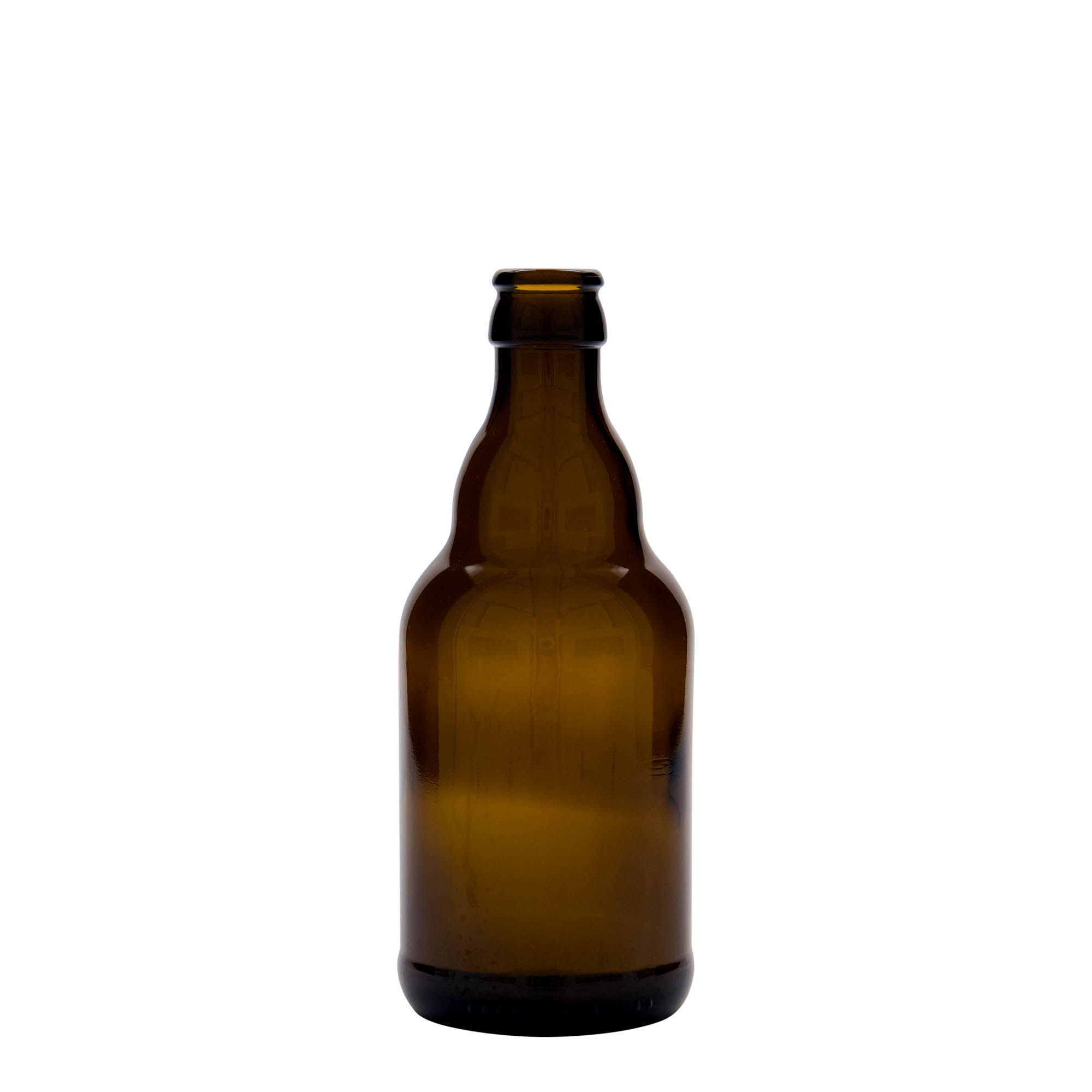 330 ml pivní láhev „Steinie“, sklo, hnědá, uzávěr: korunkový uzávěr