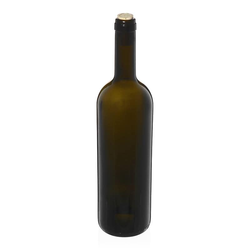 Lahev na víno 750 ml 'Golia', starožitná zelená, uzávěr: korek