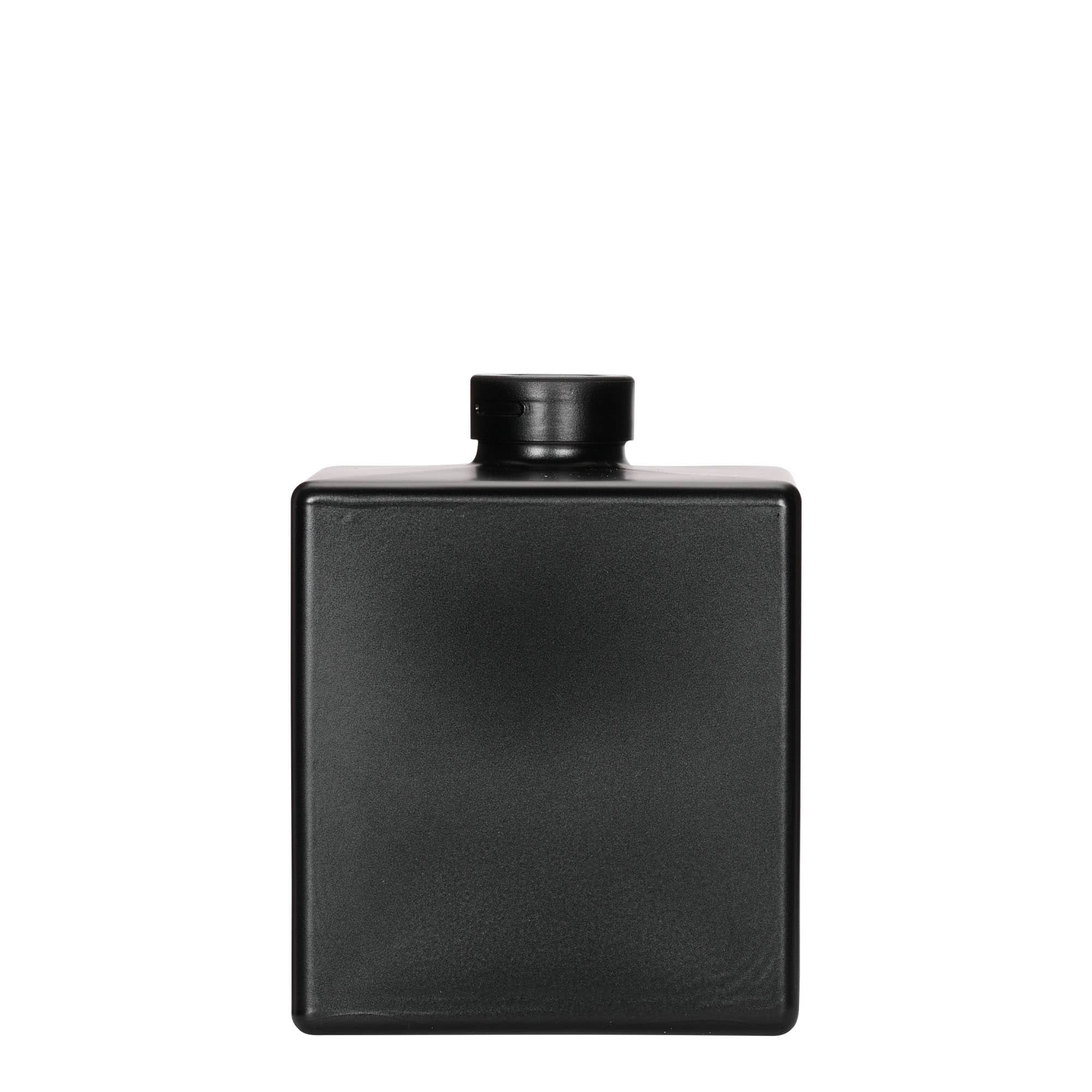 Skleněná lahev 500 ml 'Cube', čtvercová, černá, uzávěr: korek Skleněná lahev 500 ml 'Cube', čtvercová, černá, uzávěr: korek