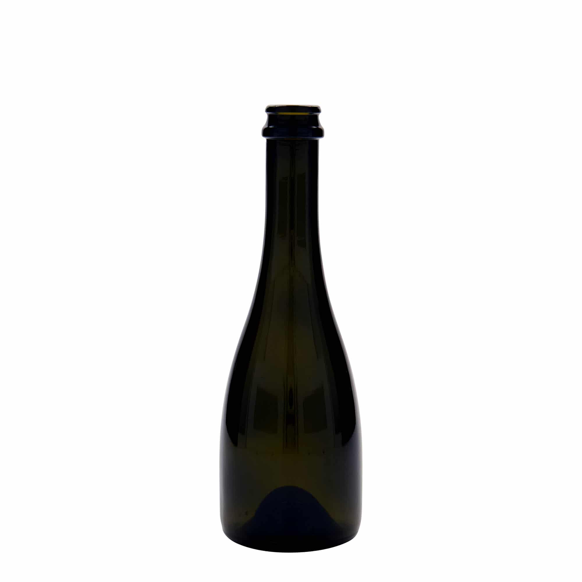 330 ml pivní / sektová láhev „Tosca“, sklo, antik zelená, hrdlo: korunkový uzávěr