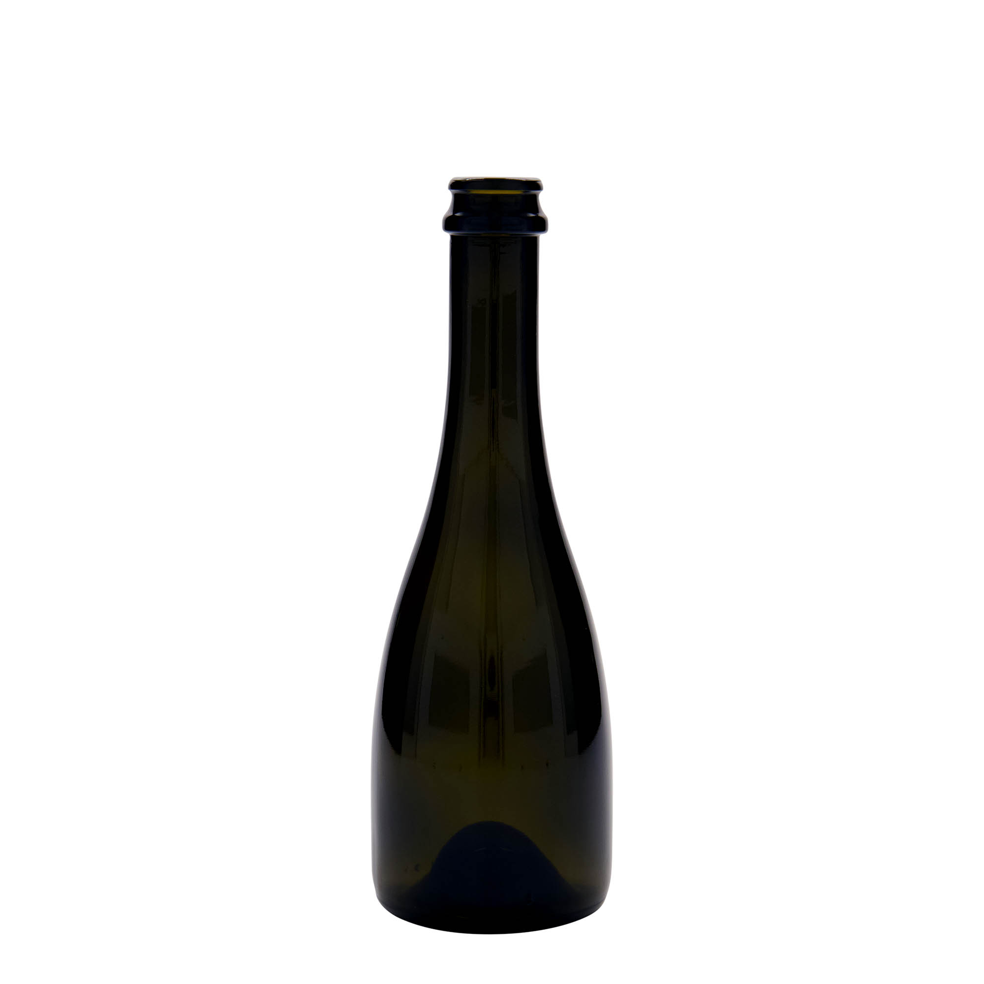 330 ml pivní / sektová láhev „Tosca“, sklo, antik zelená, hrdlo: korunkový uzávěr