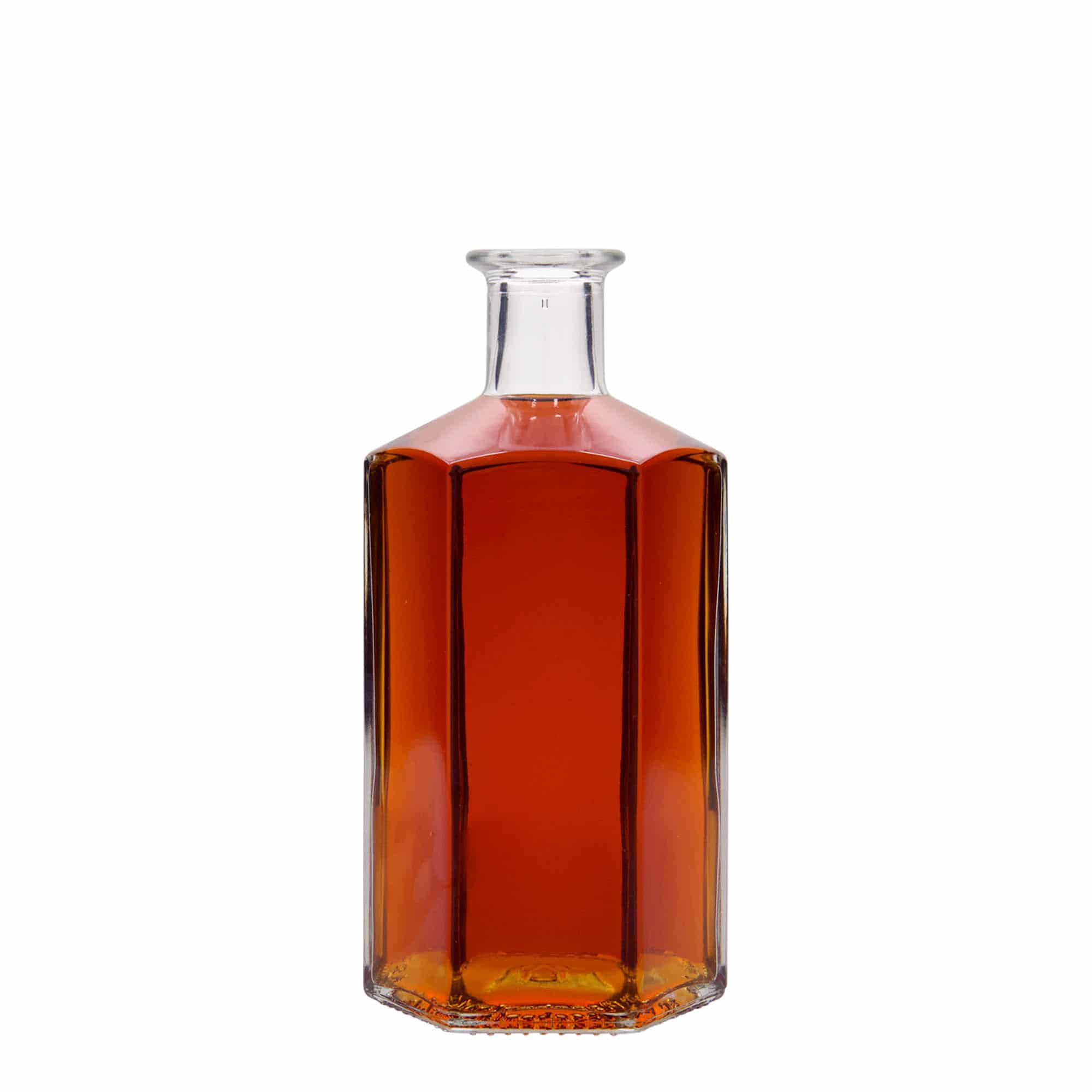 Skleněná lahev 500 ml lékárenská 'Jimmy', šestiúhelníková, uzávěr: korek