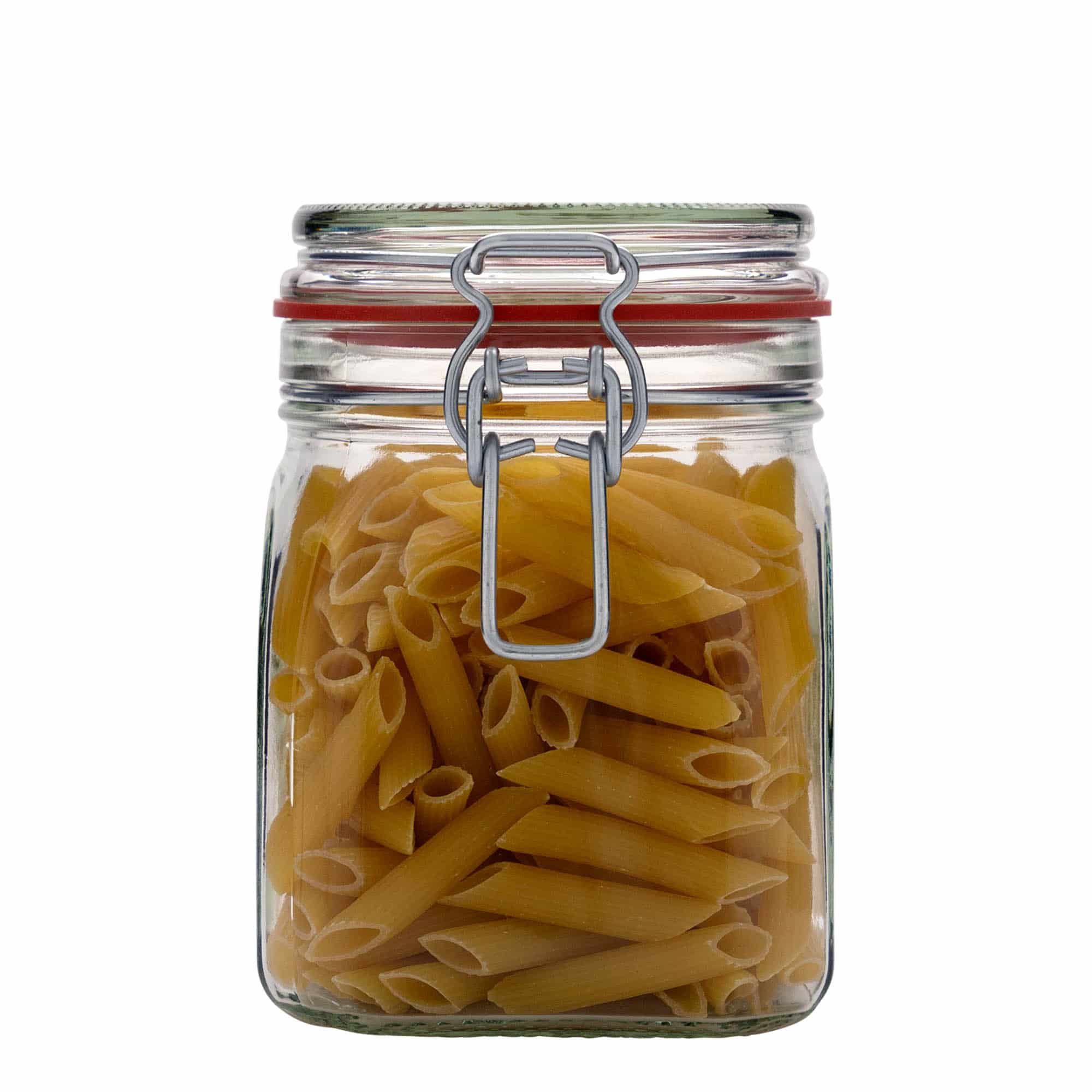 Sklenice s drátěným uzávěrem 900 ml, čtvercová, uzávěr: drátěný uzávěr