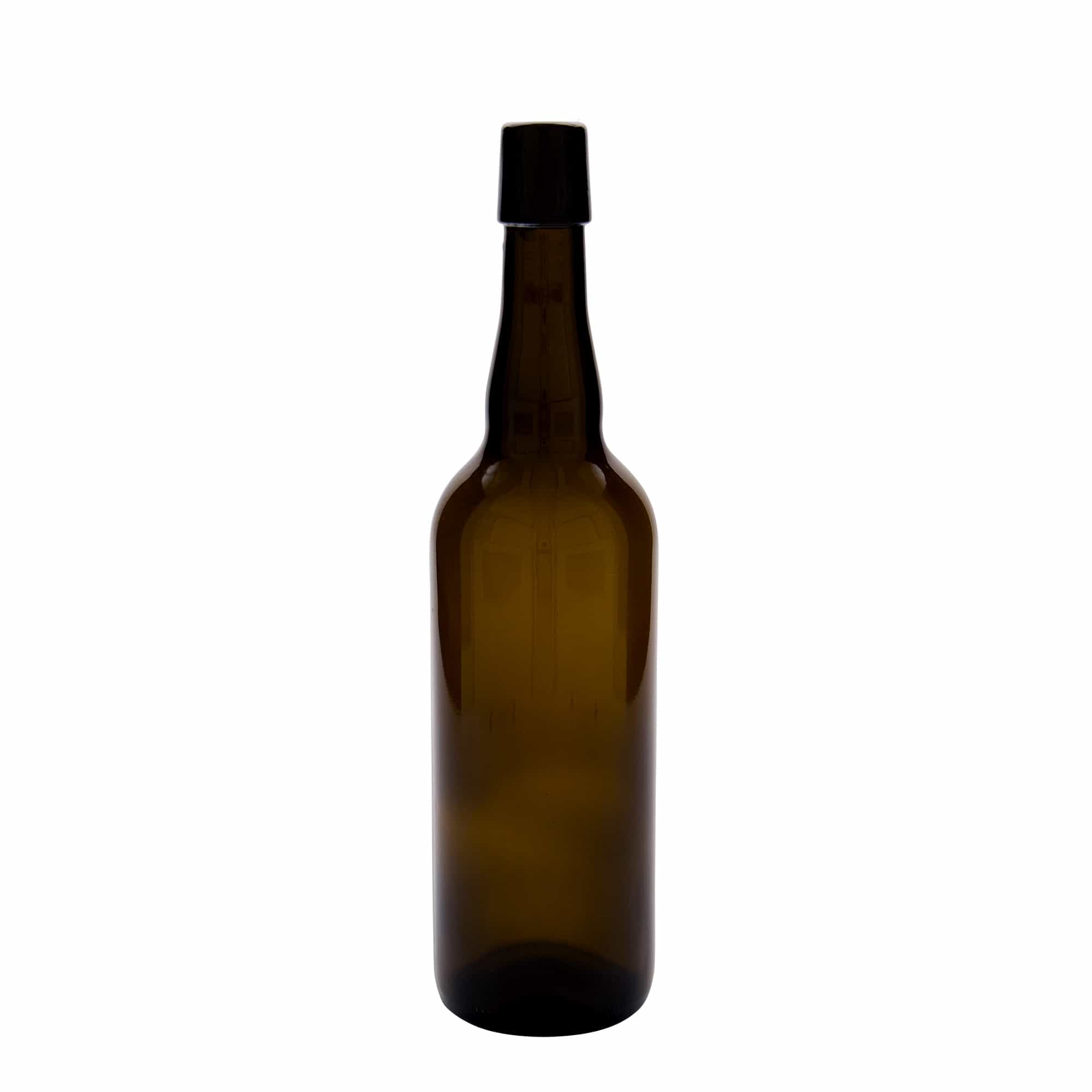 Pivní lahev 750 ml Belgie, sklo, hnědá, ústí: třmenový uzávěr Pivní lahev 750 ml Belgie, sklo, hnědá, ústí: třmenový uzávěr
