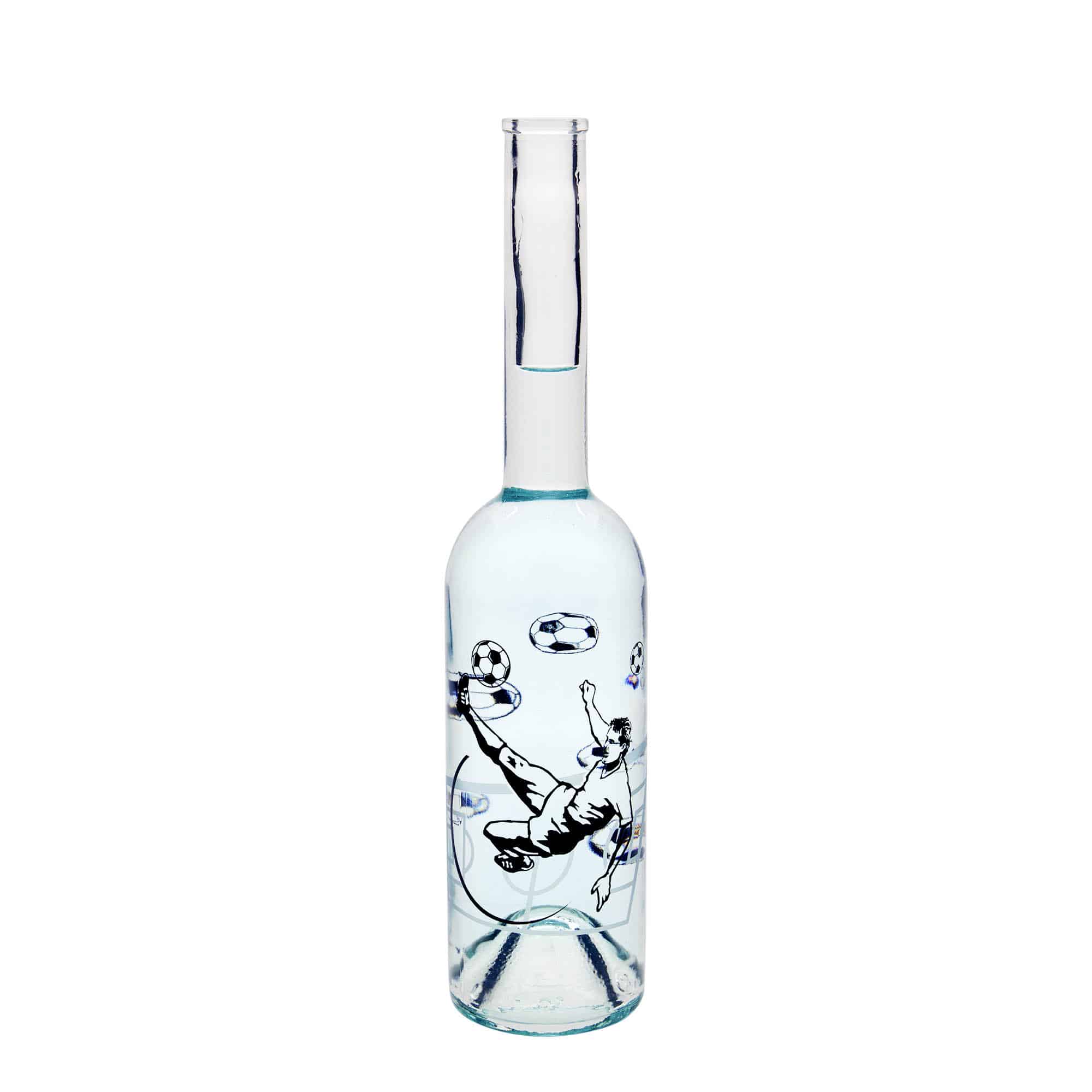 Skleněná lahev 500 ml 'Opera', motiv: Fotbalista, uzávěr: korek