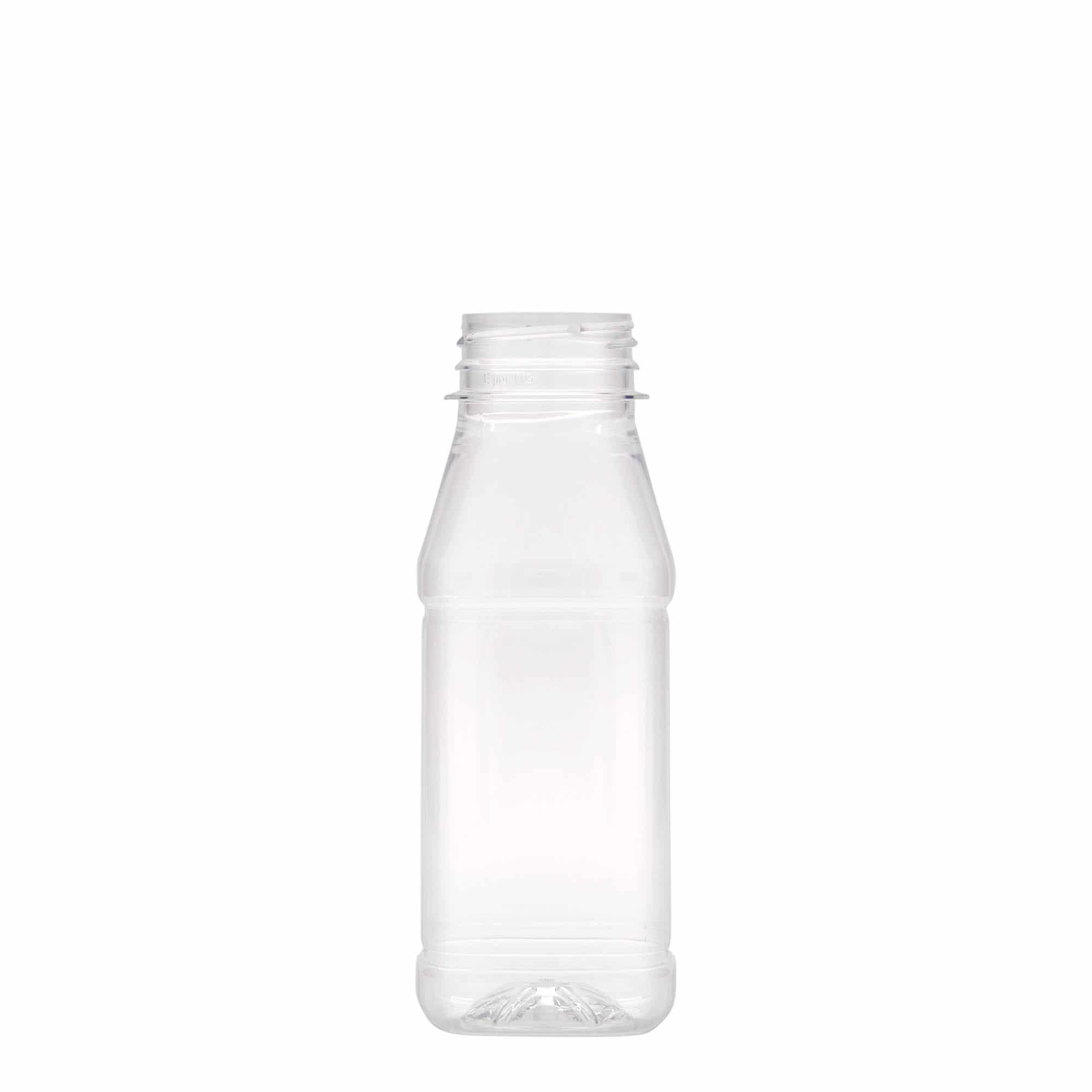 PET lahev 250 ml 'Milk and Juice Carré', čtvercová, plast, ústí: 38 mm PET lahev 250 ml 'Milk and Juice Carré', čtvercová, plast, ústí: 38 mm