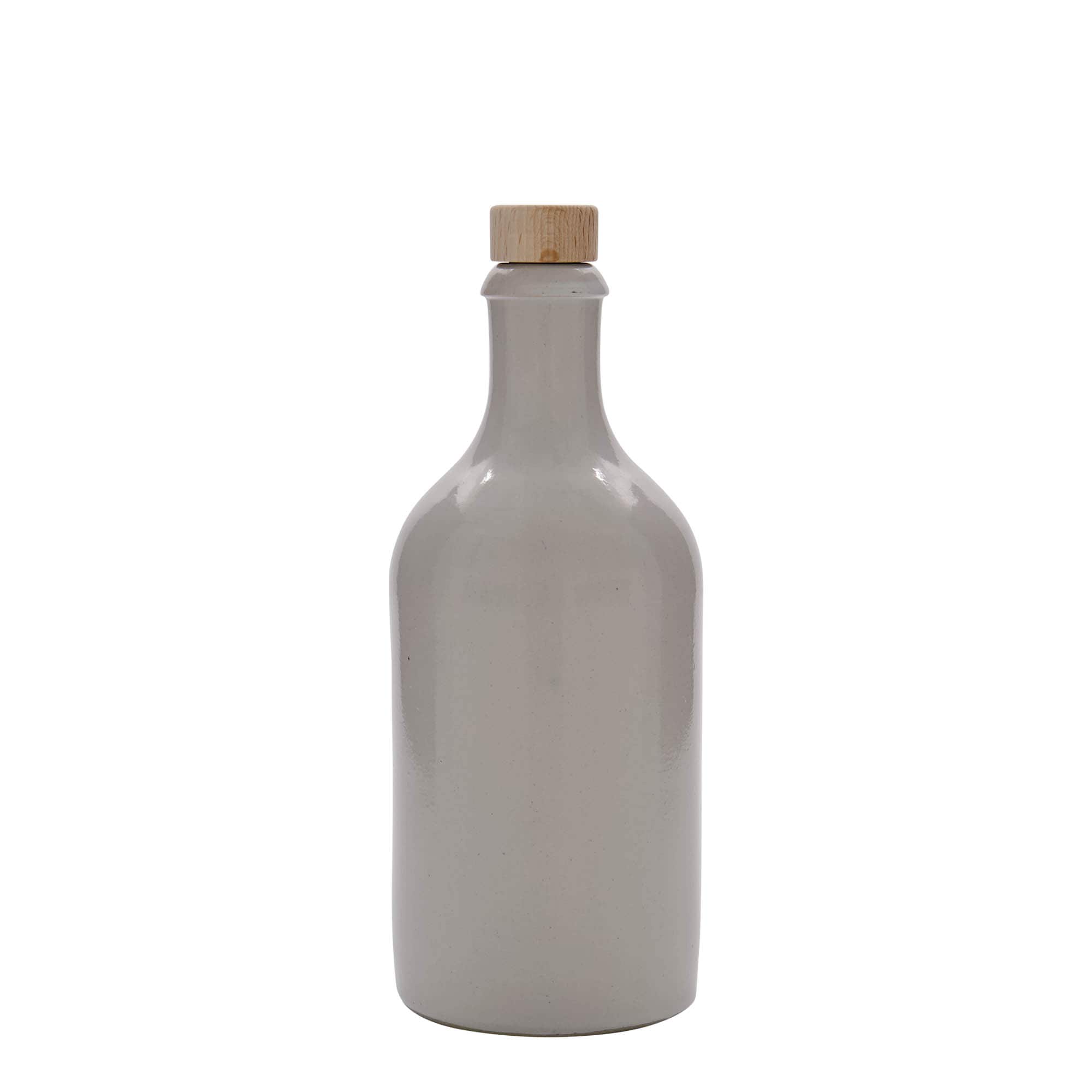 500 ml keramický džbán, kamenina, bílý, hrdlo: korek