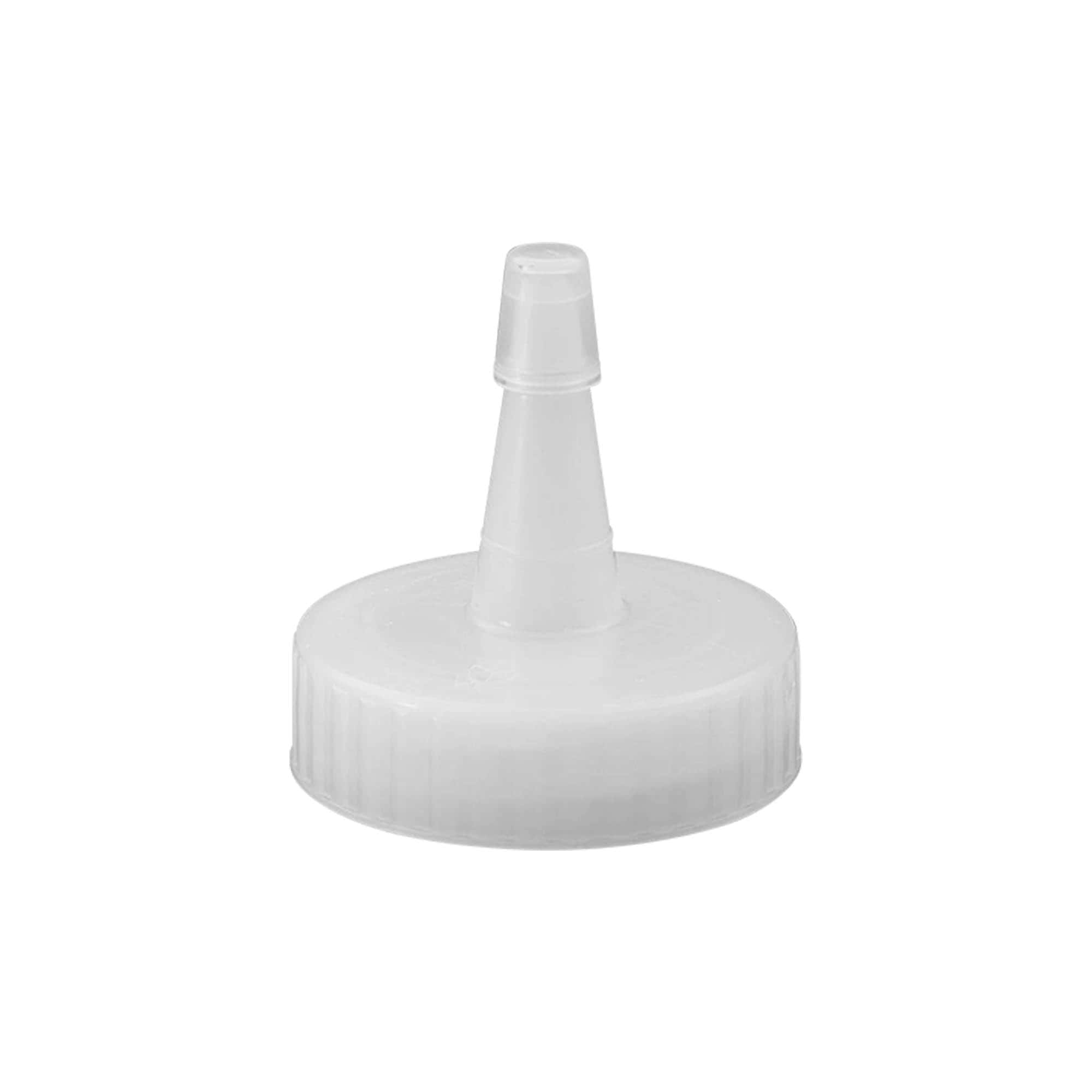 Uzávěr se šroubovacím víčkem s tryskou, PP plast, bílý, pro hrdlo: 38/400