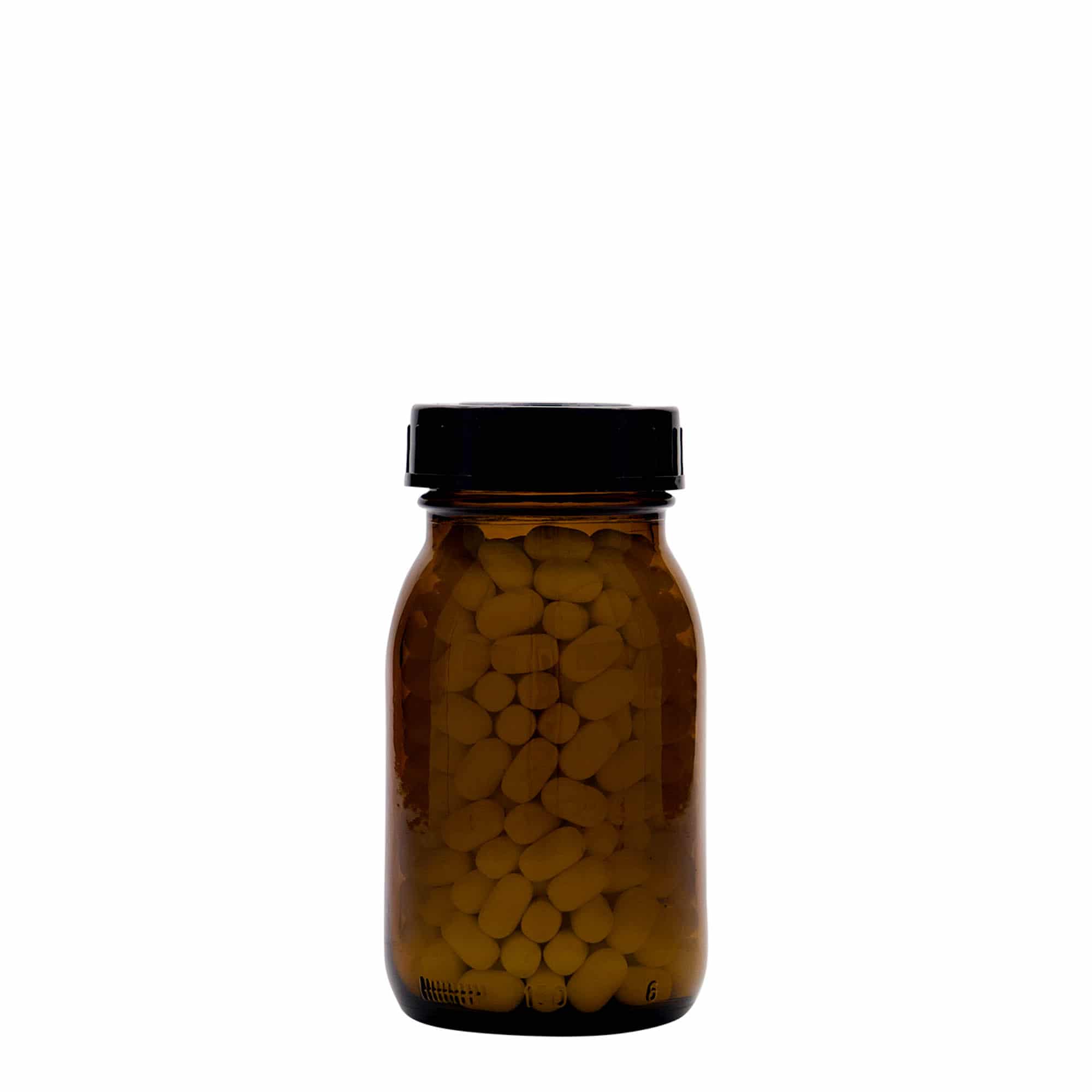 150 ml širokohrdlá sklenice, hnědá, hrdlo: DIN 45