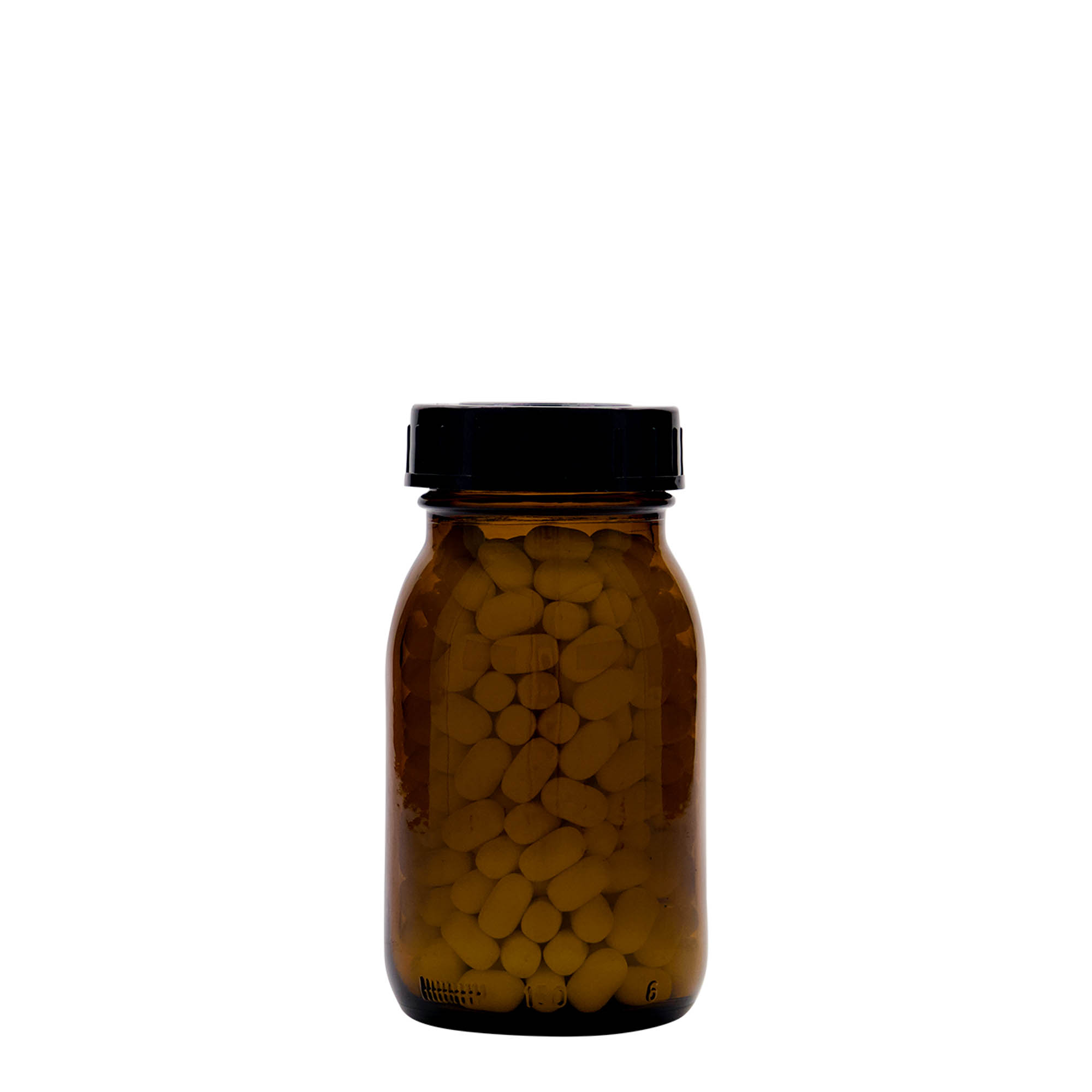 150 ml širokohrdlá sklenice, hnědá, hrdlo: DIN 45 150 ml širokohrdlá sklenice, hnědá, hrdlo: DIN 45