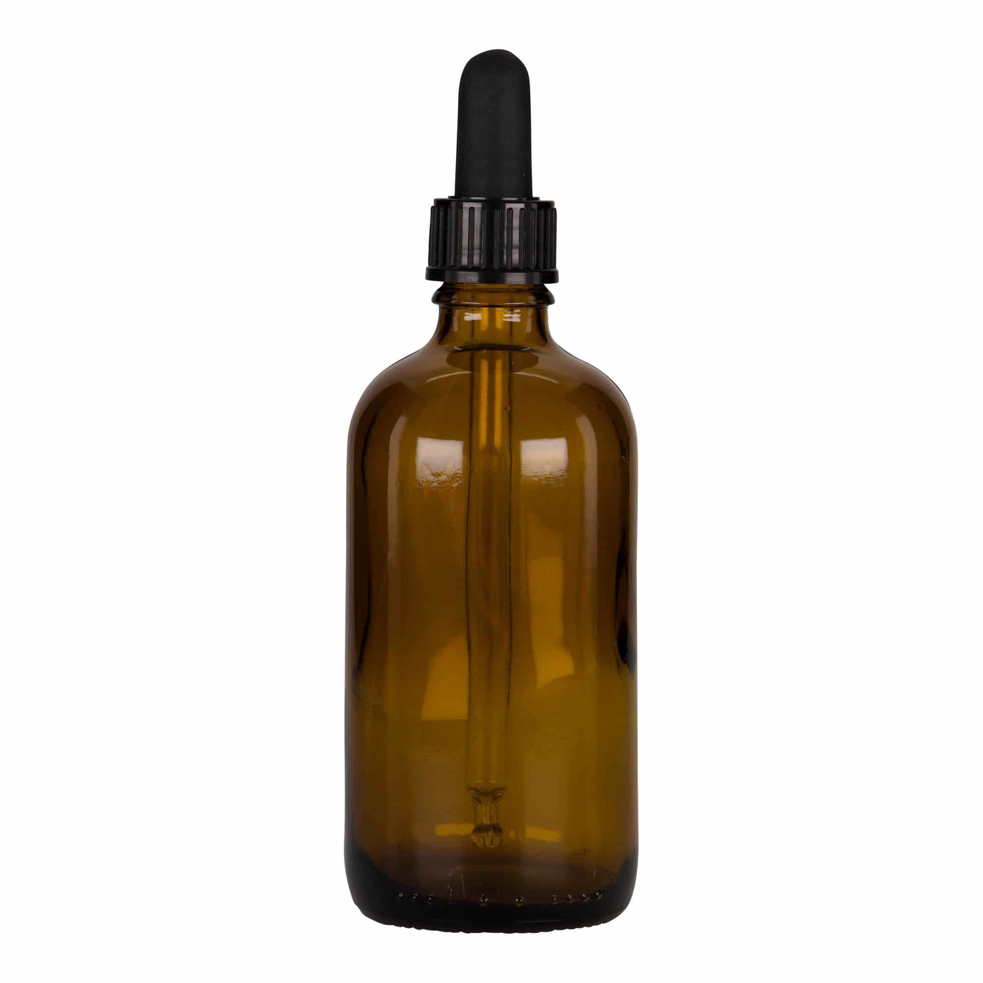 Lahvička na léky s pipetou 100 ml, sklo, hnědočerná, ústí: DIN 18 Lahvička na léky s pipetou 100 ml, sklo, hnědočerná, ústí: DIN 18