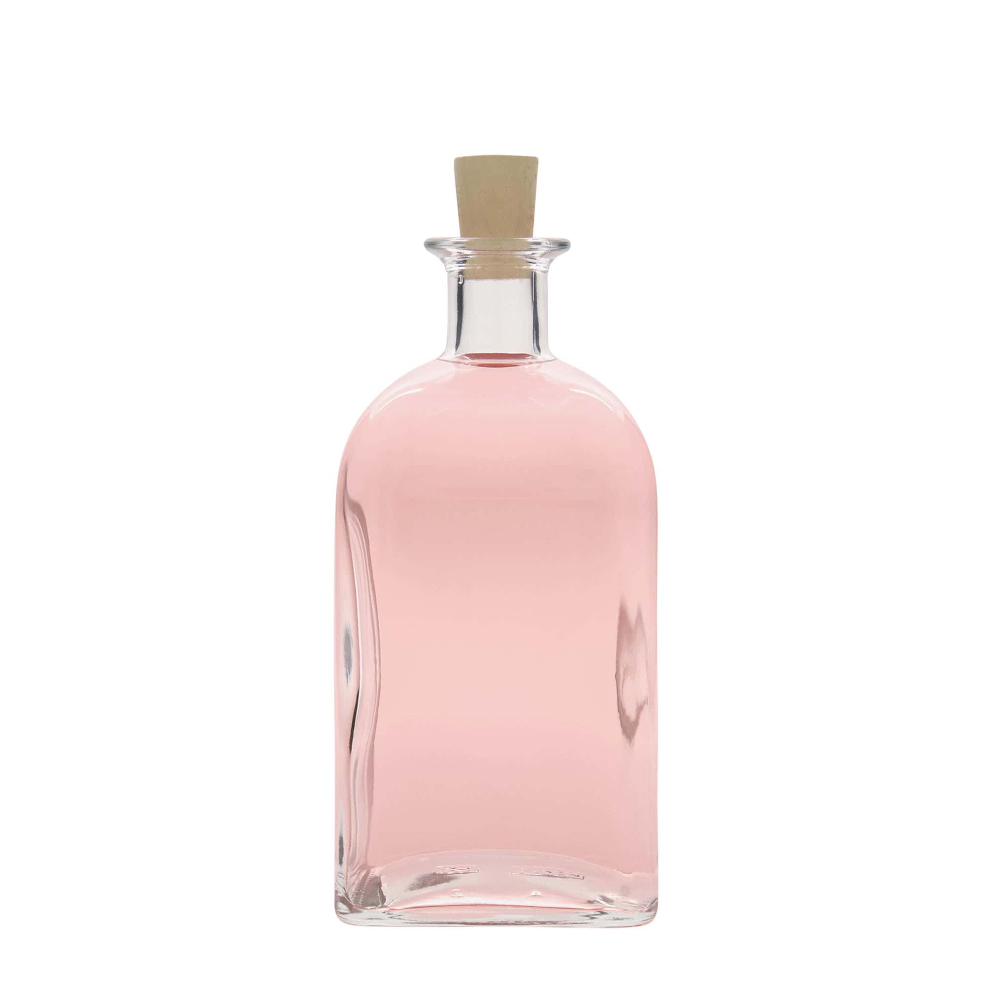 700 ml skleněná láhev Apotheker Carré, čtvercová, hrdlo: korek