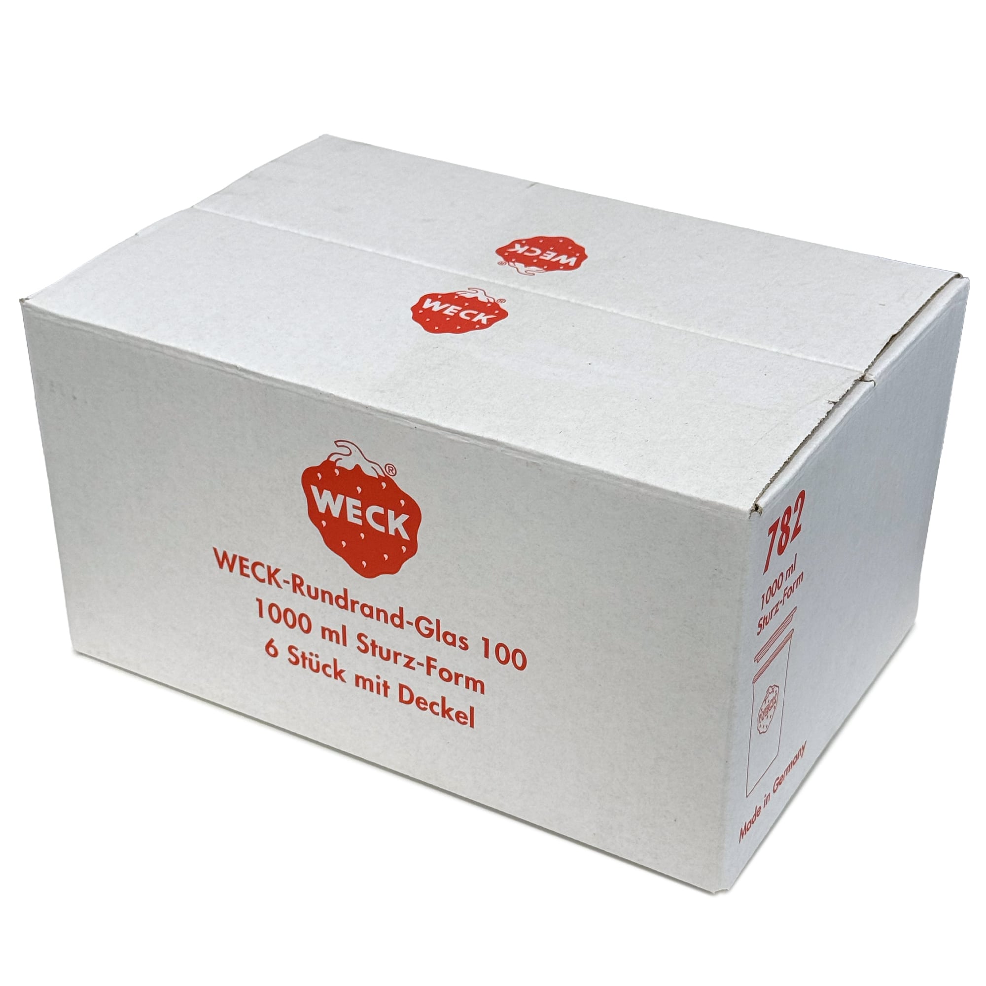 6x 1000 ml WECK zavařovací sklenice se skleněným víčkem RR 100