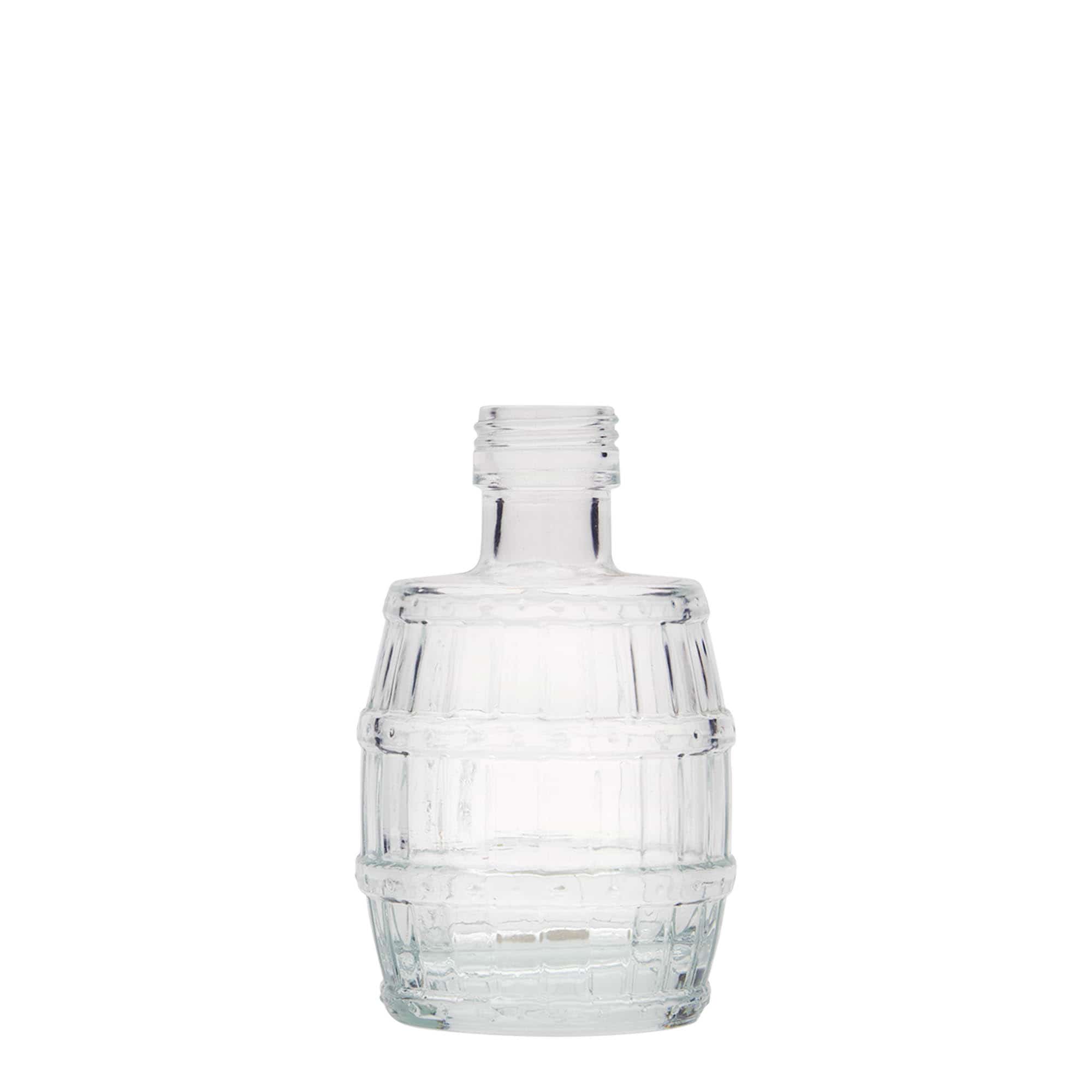 100 ml skleněná láhev „sud“, hrdlo: PP 24