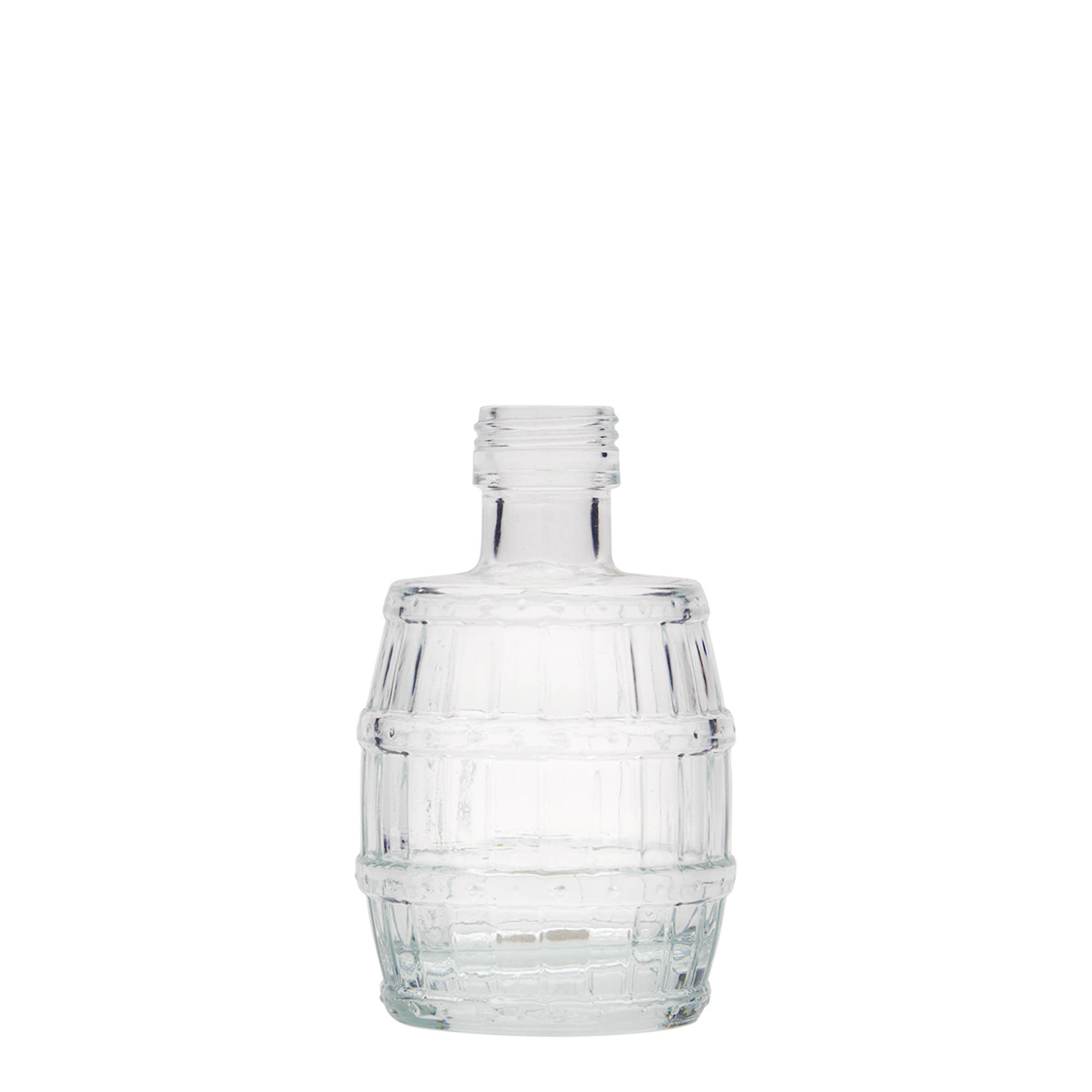 100 ml skleněná láhev „sud“, hrdlo: PP 24 100 ml skleněná láhev „sud“, hrdlo: PP 24