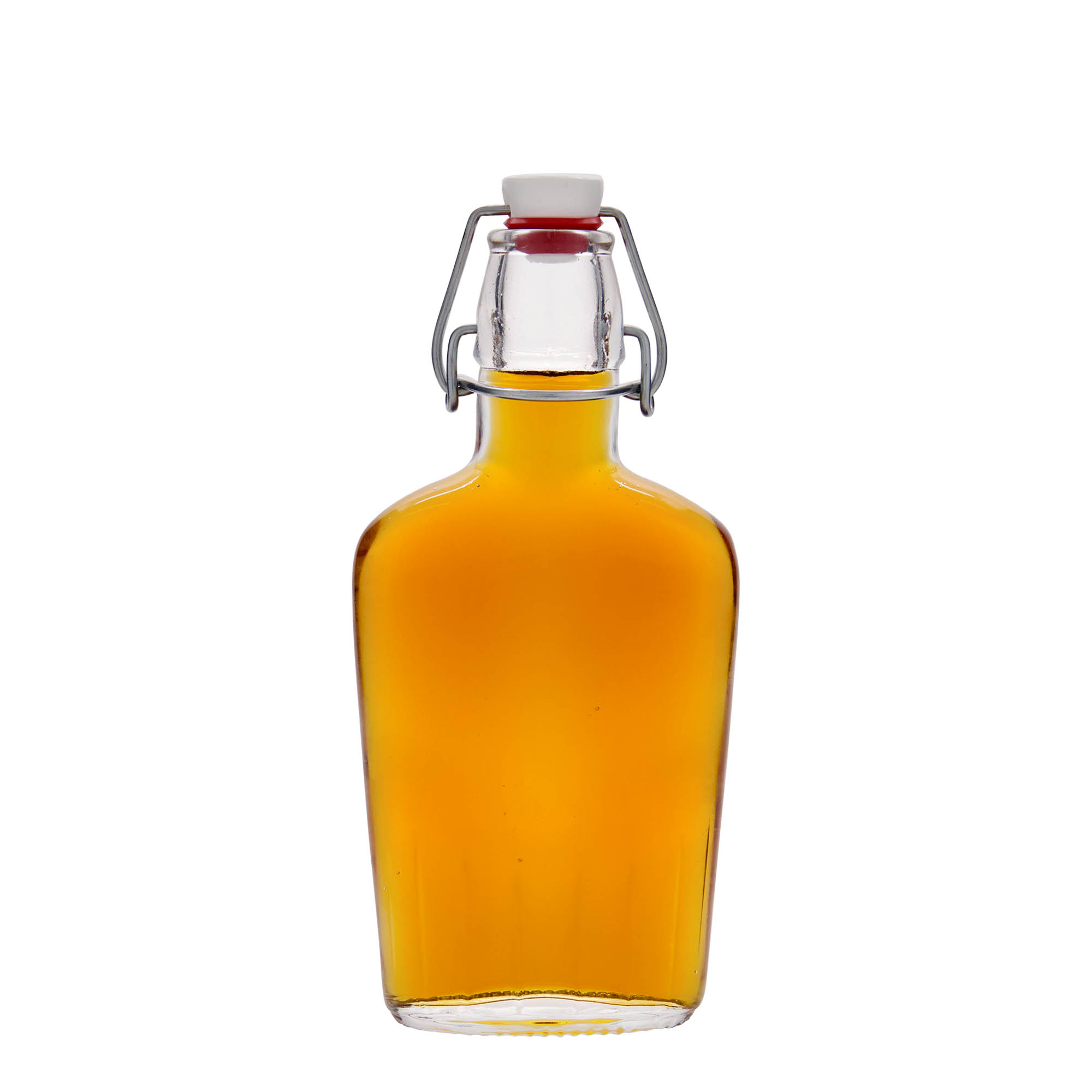 250 ml skleněná láhev 'Fiaschetta', oválná, hrdlo: uzávěr s pákou