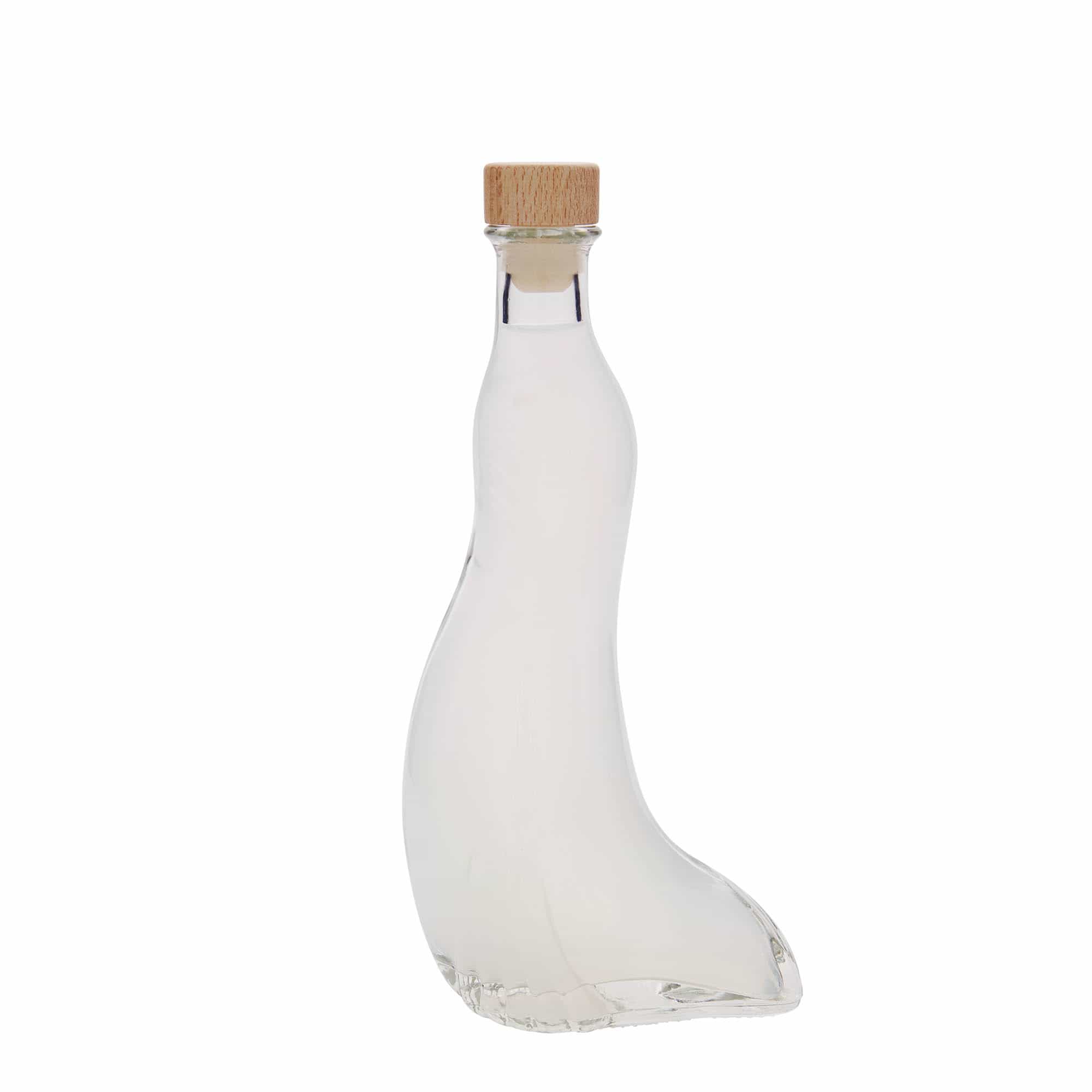 200 ml skleněná láhev „Tuleň“, hrdlo: korek