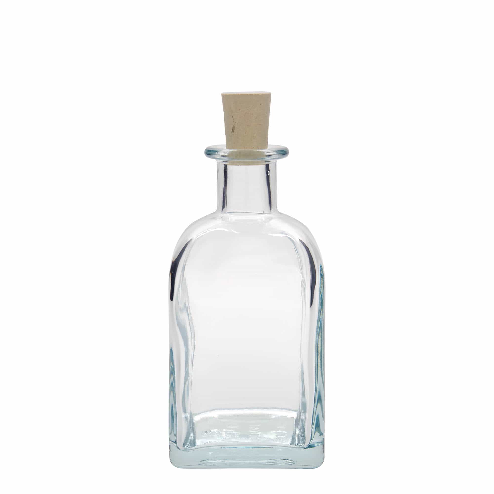 Skleněná lahev 350 ml lékárenská Carré, hranatá, uzávěr: korek