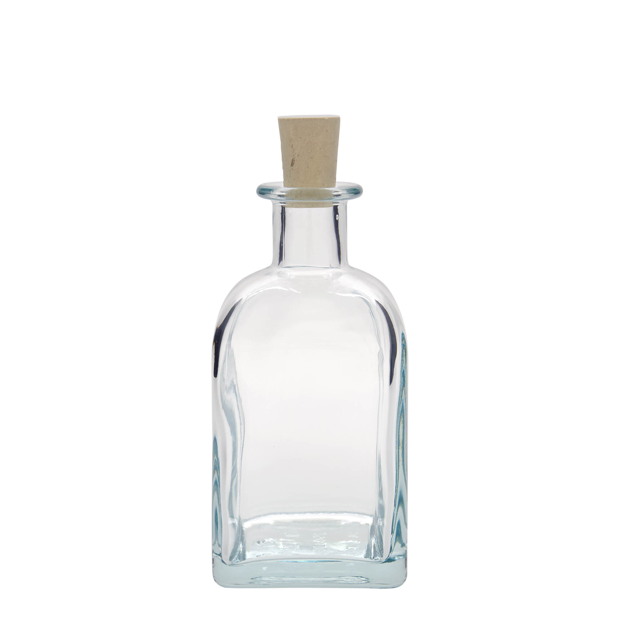 350 ml skleněná láhev Apotheker Carré, čtvercová, hrdlo: korek