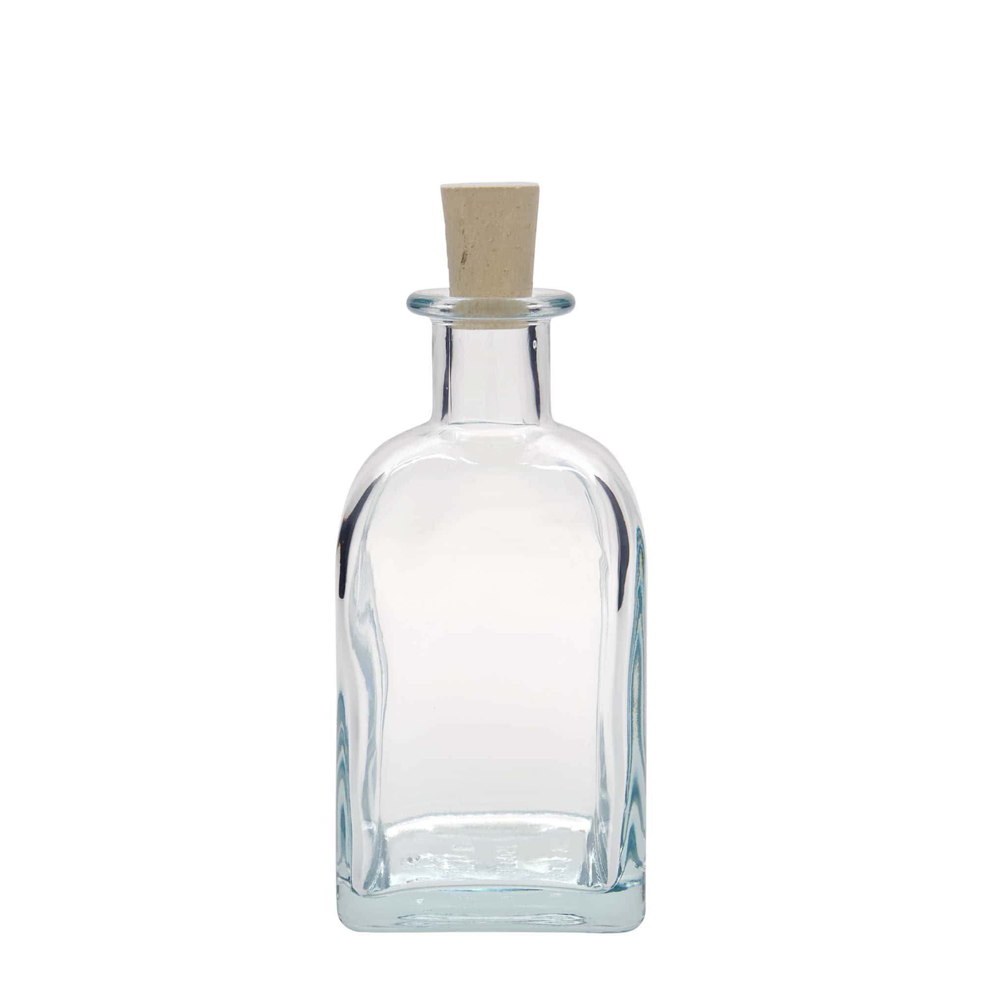 350 ml skleněná láhev Apotheker Carré, čtvercová, hrdlo: korek