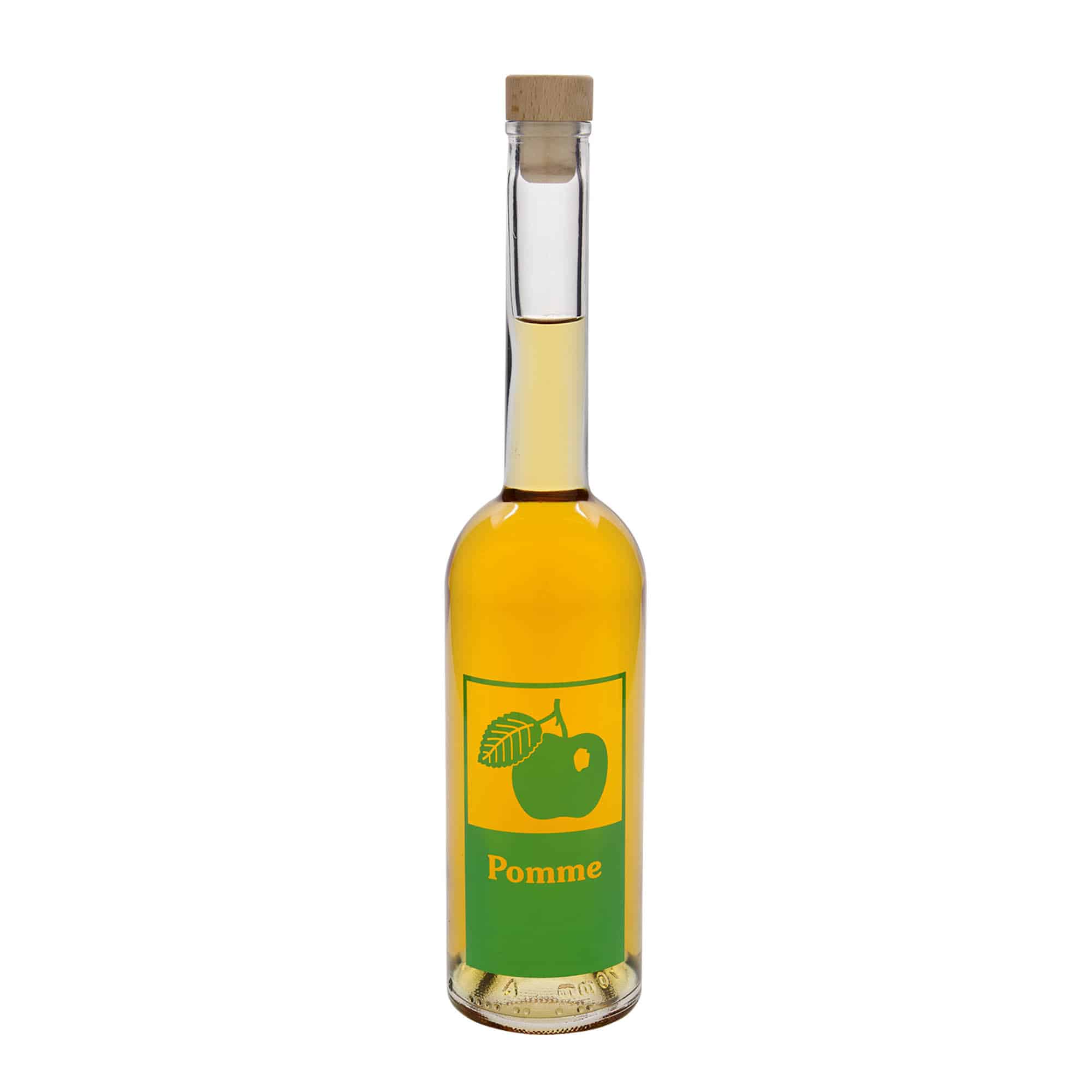 500 ml skleněná láhev „Opera“, motiv: jablko, uzávěr: korek