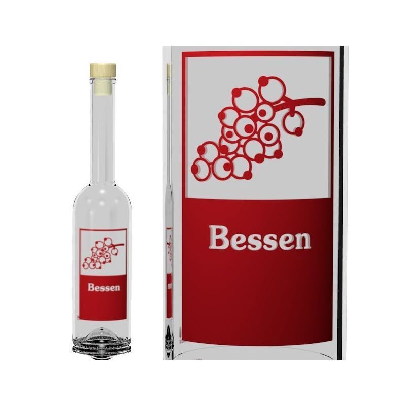 Skleněná lahev 500 ml 'Opera', motiv: Bessen, uzávěr: korek