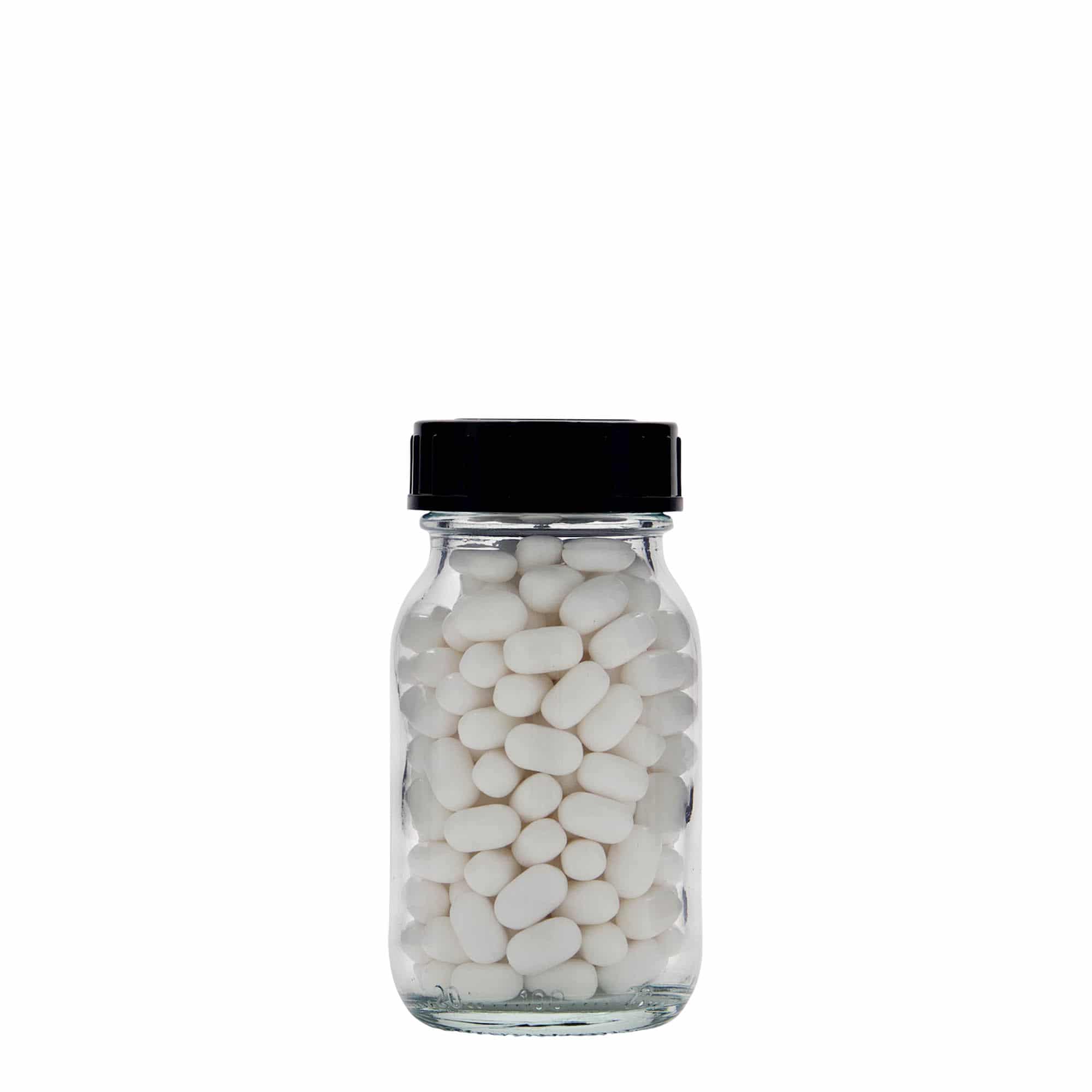 100 ml širokohrdlá sklenice, hrdlo: DIN 40