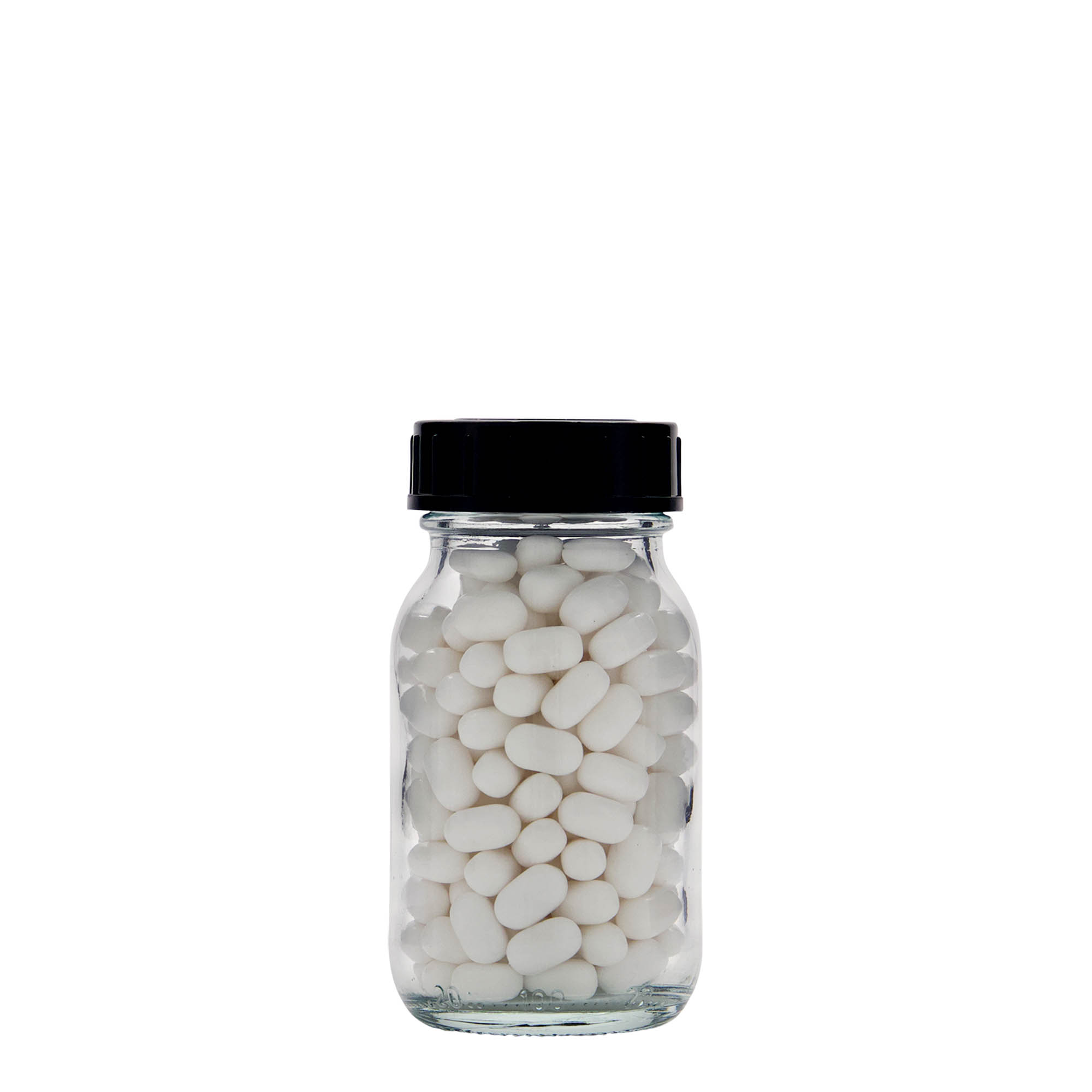 100 ml širokohrdlá sklenice, hrdlo: DIN 40