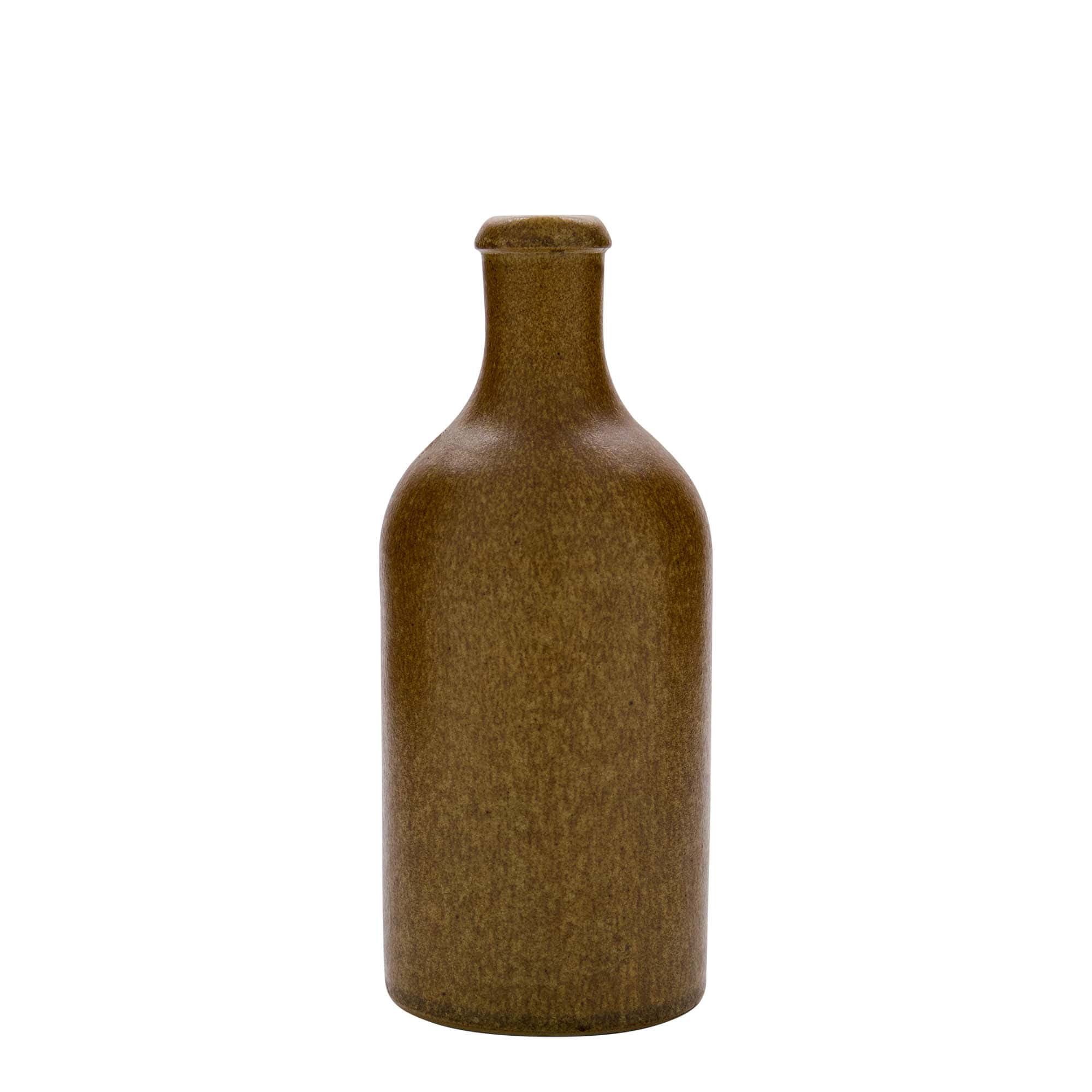 500 ml hliněný džbán, kamenina, hnědá-křišťálová, hrdlo: korek