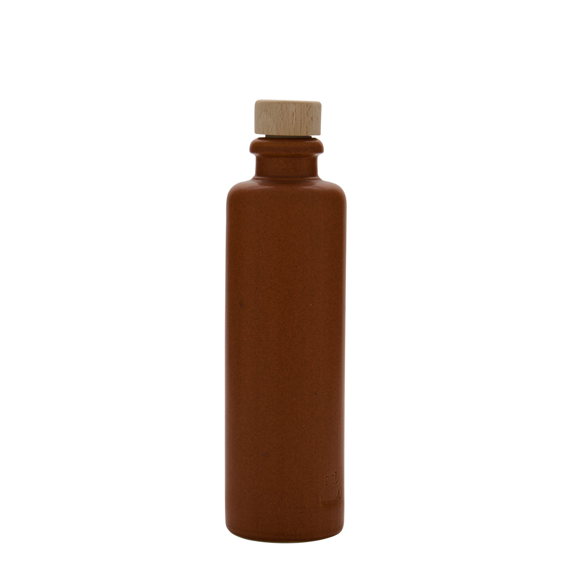 200 ml hliněný džbán, kamenina, červeno-hnědý, hrdlo: korek