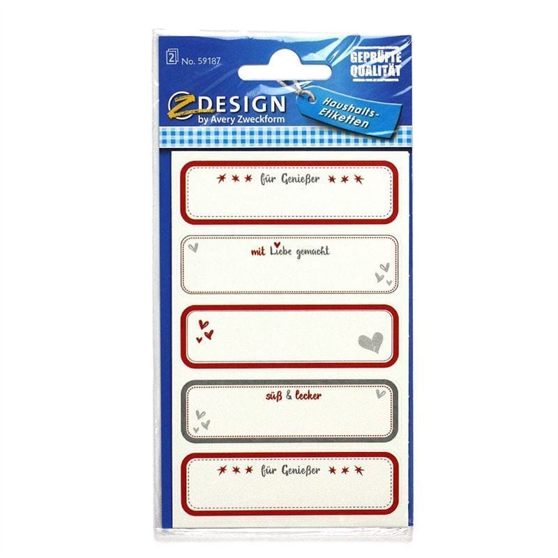 Zweckform etikety „Domácí výroba“, obdélníkové, papírové, vícebarevné