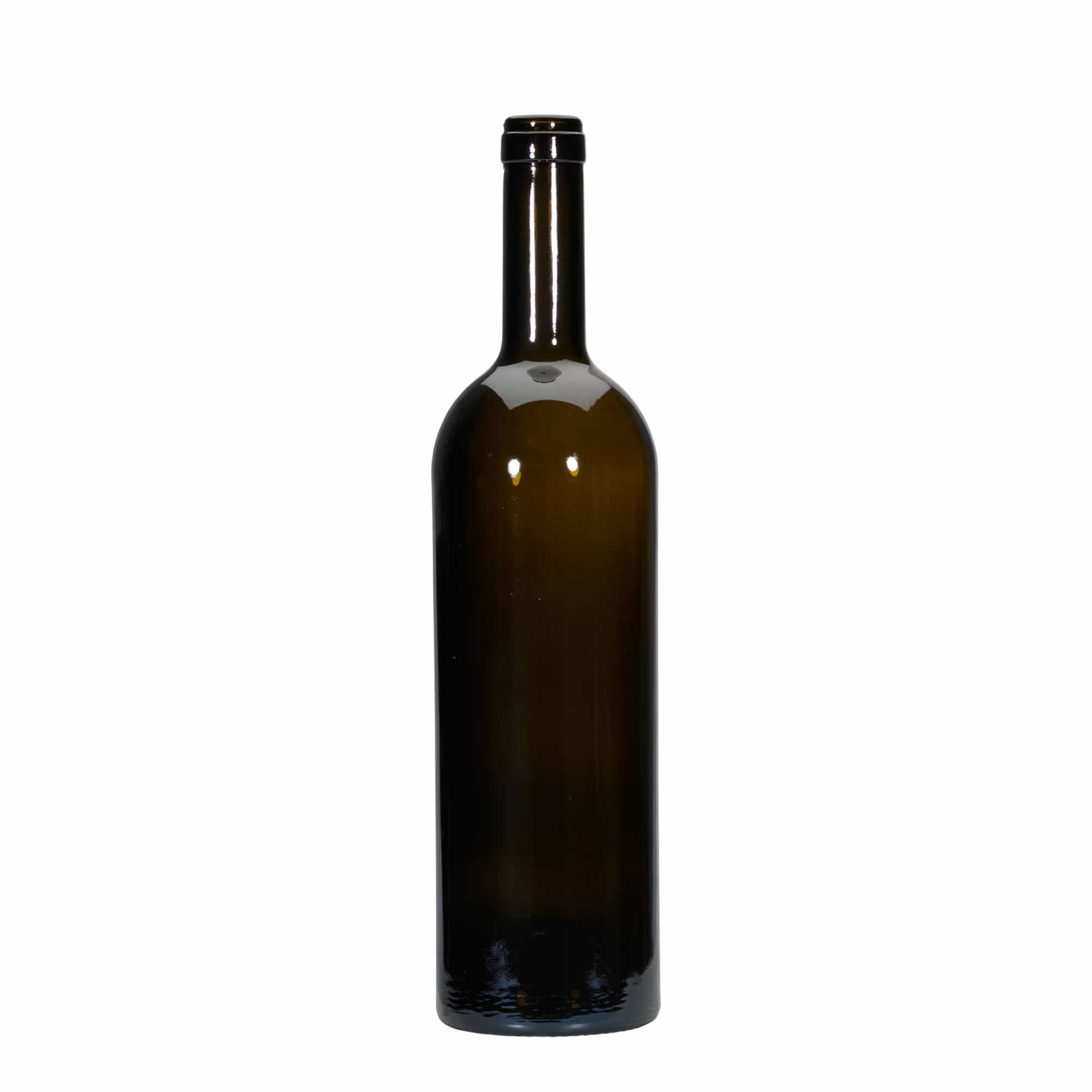 750 ml vinná láhev 'Golia', antik zelená, hrdlo: korek