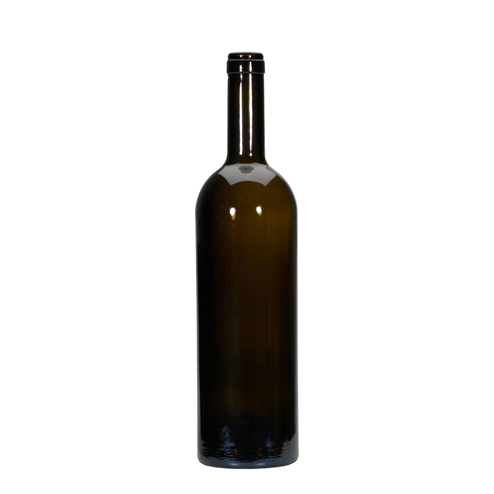 750 ml vinná láhev „Golia“, antik zelená, hrdlo: korek