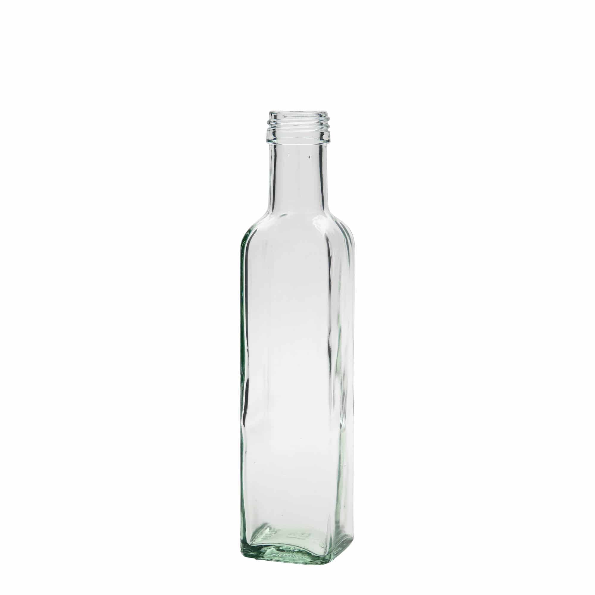 250 ml skleněná láhev 'Marasca', čtvercová, hrdlo: PP 31,5