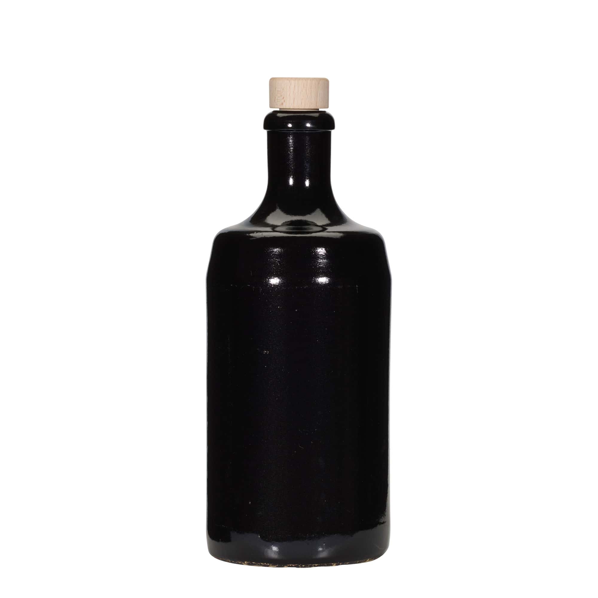 Hliněný džbán 700 ml 'Calvados', keramika, černý, uzávěr: korek