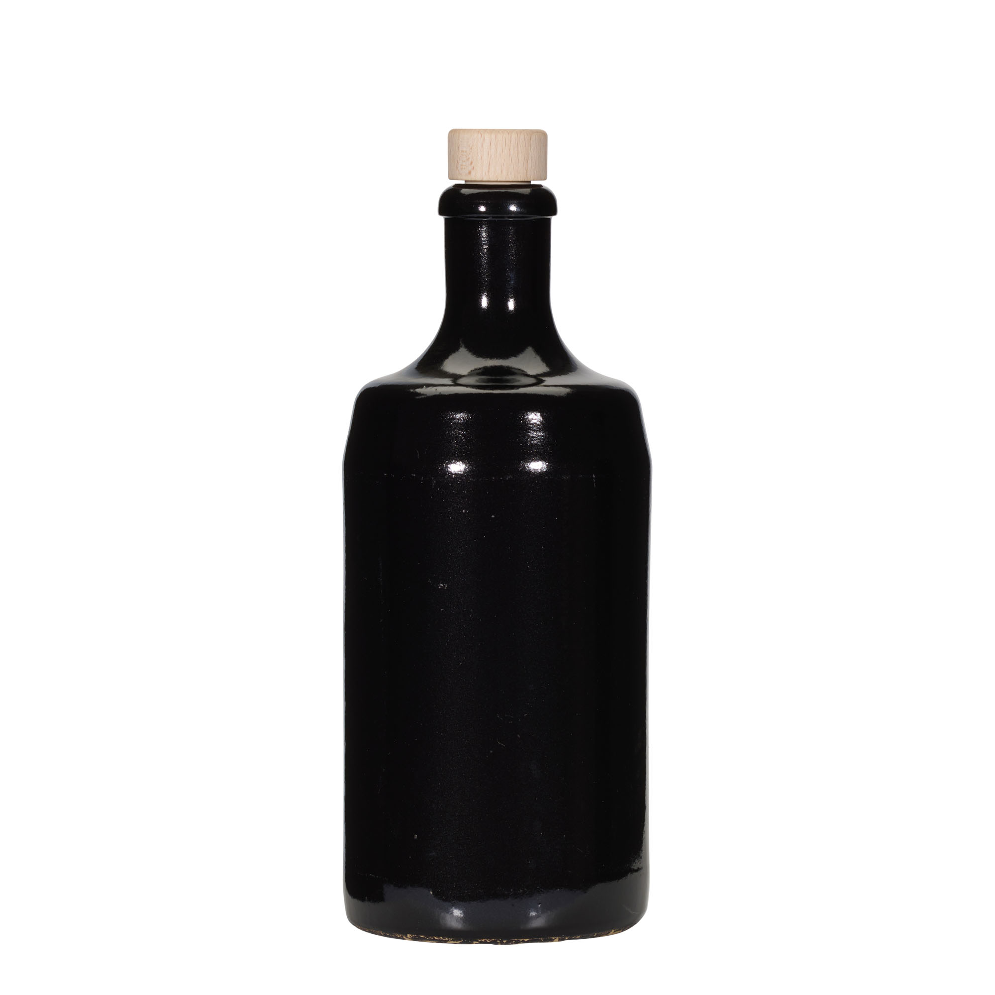 700 ml keramický džbán 'Calvados, kamenina, černý, hrdlo: korek'