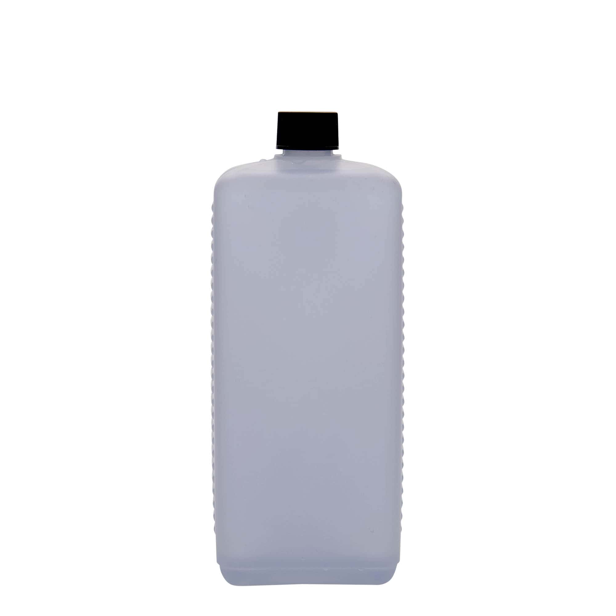 1.000 ml kanystr, obdélníkový, HDPE plast, přírodní, hrdlo: DIN 25 EPE