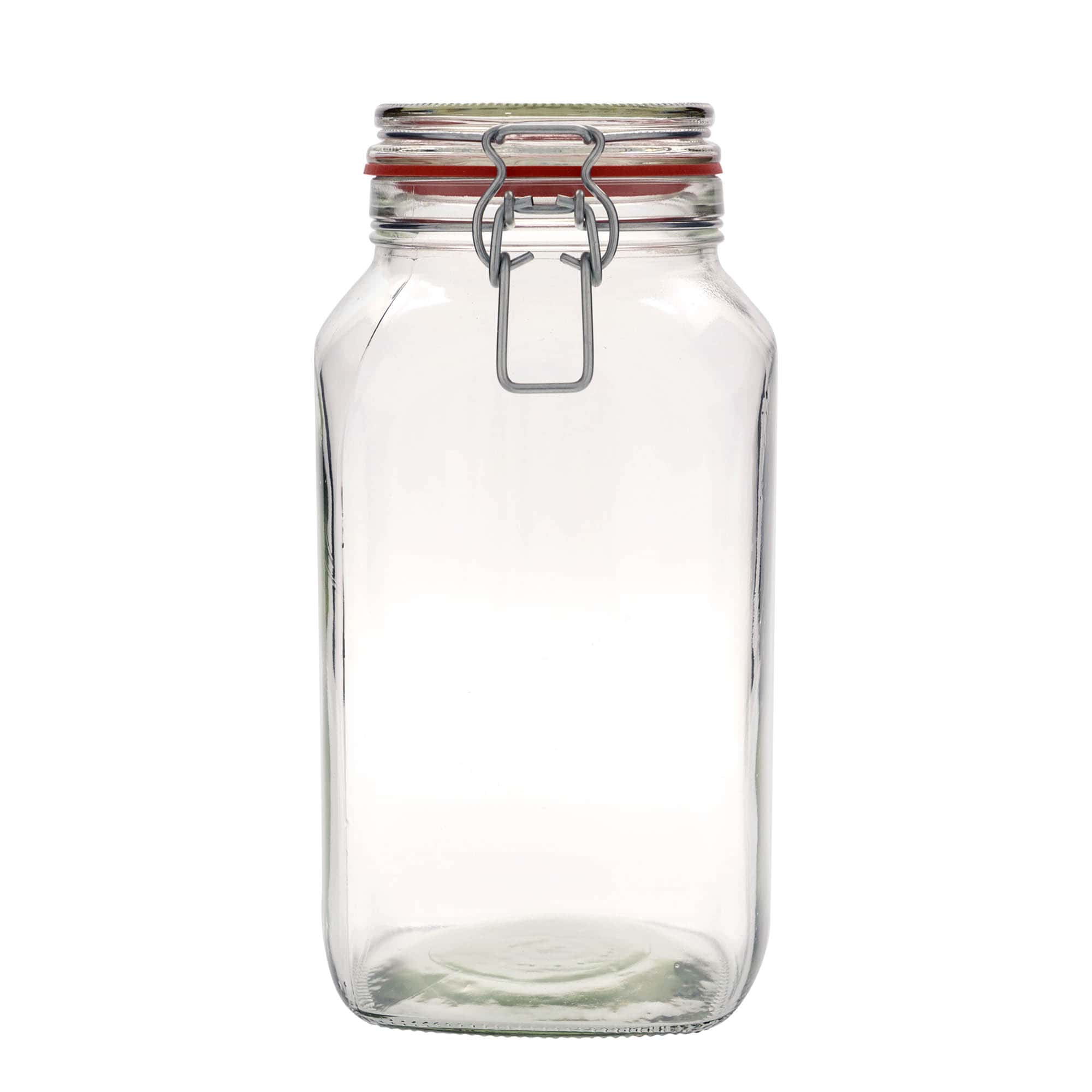 2.590 ml drátové zavařovací sklenice, čtvercová, hrdlo: drátové zavírání