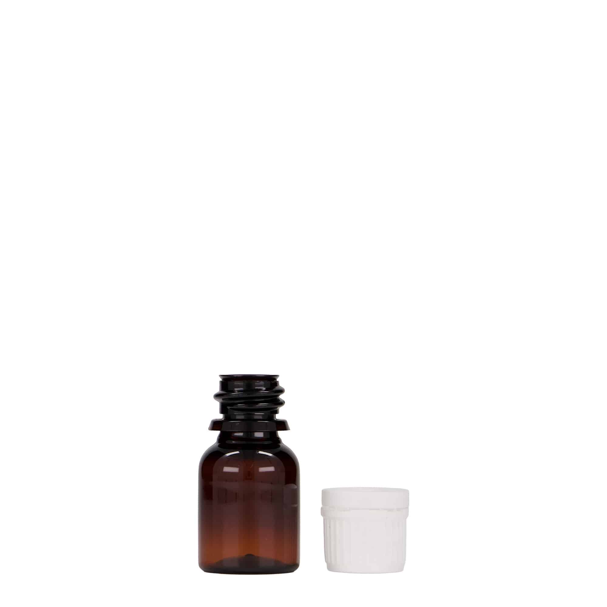 Lékovka PET 10 ml 'Easy Living', hnědá, plast, ústí: DIN 18