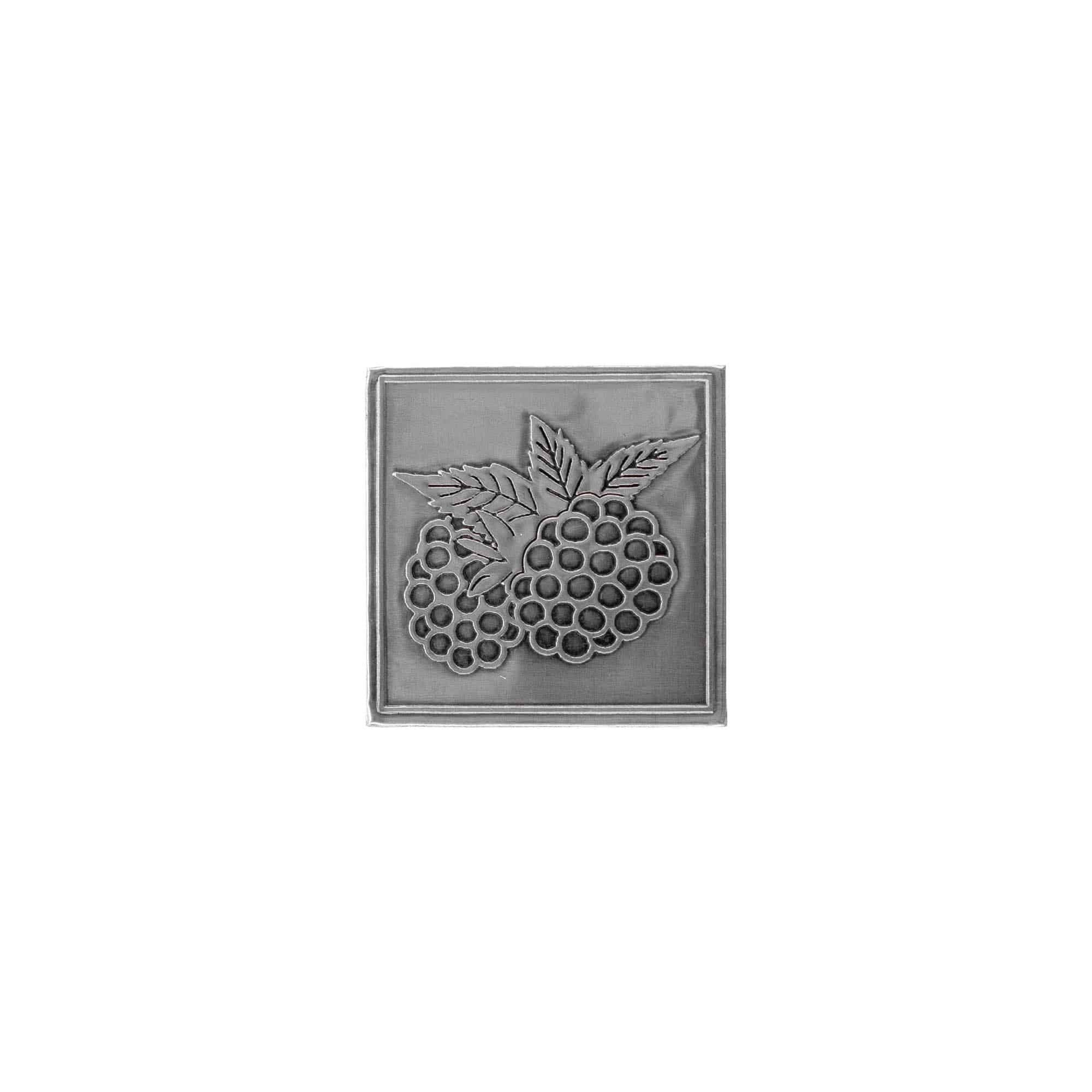 Cínový štítek 'Ostružina', čtvercový, kov, stříbrný