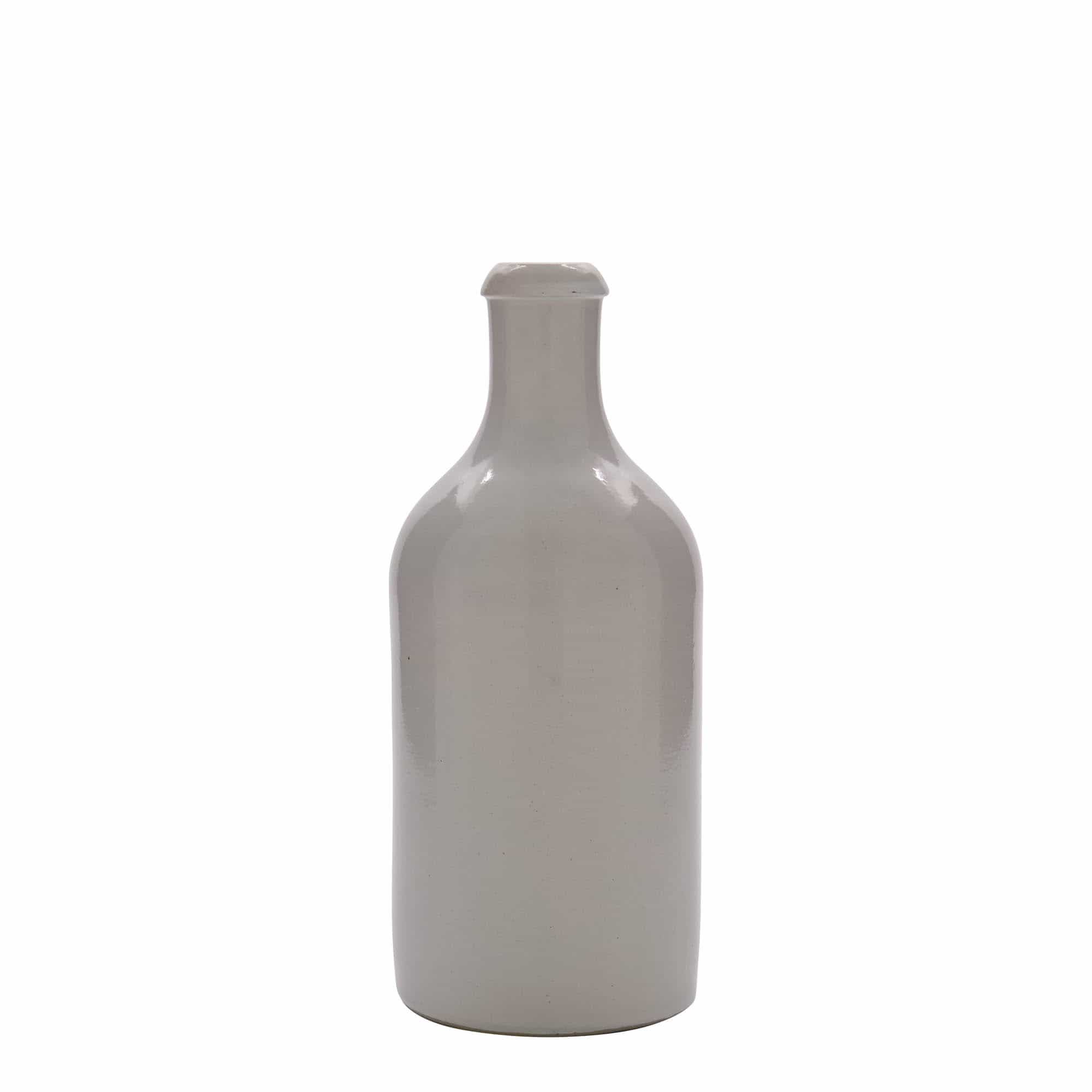 Hliněný džbán 500 ml, keramika, bílý, uzávěr: korek Hliněný džbán 500 ml, keramika, bílý, uzávěr: korek