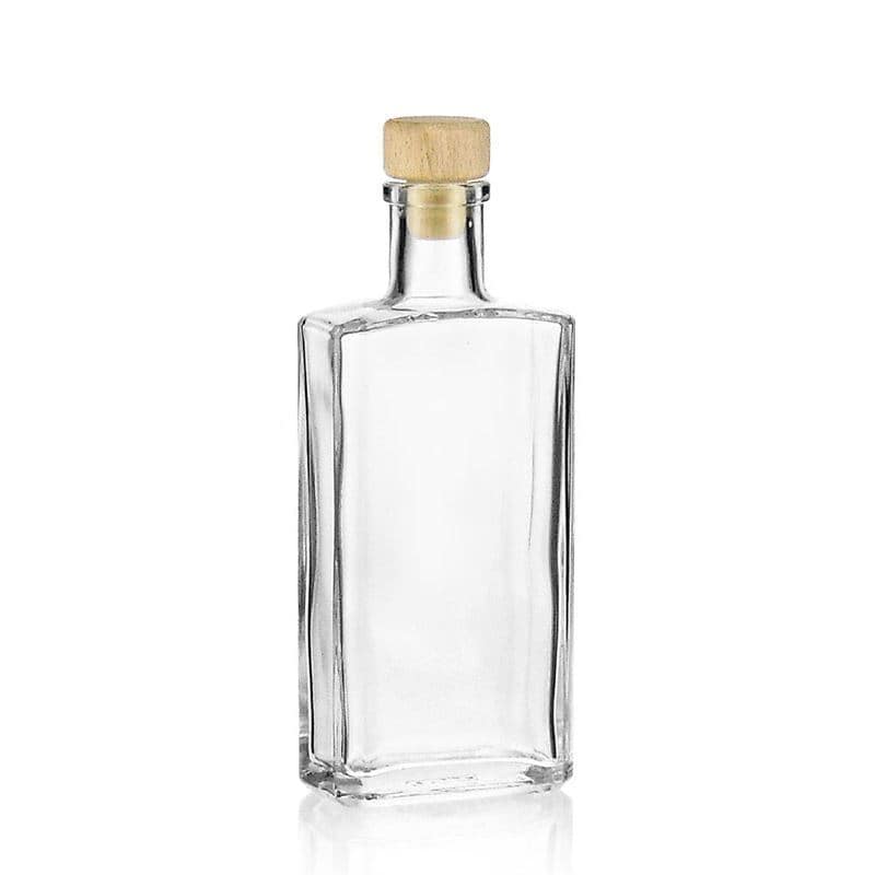 Skleněná lahev 200 ml 'Shiny', hranatá, uzávěr: korek
