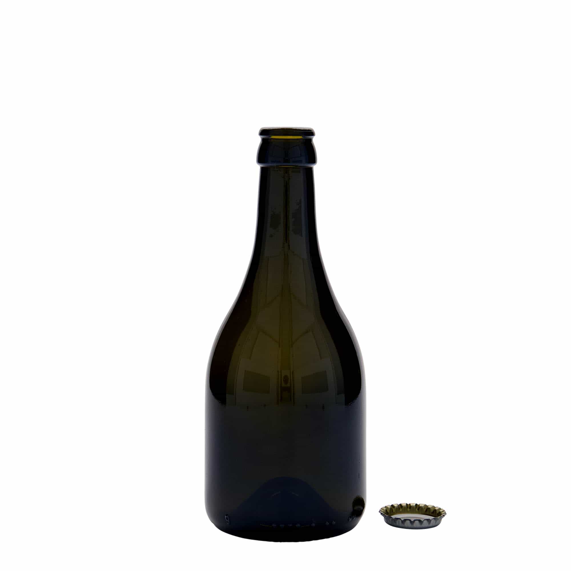330 ml pivní láhev 'Horta', sklo, antikně zelená, hrdlo: korunkový uzávěr