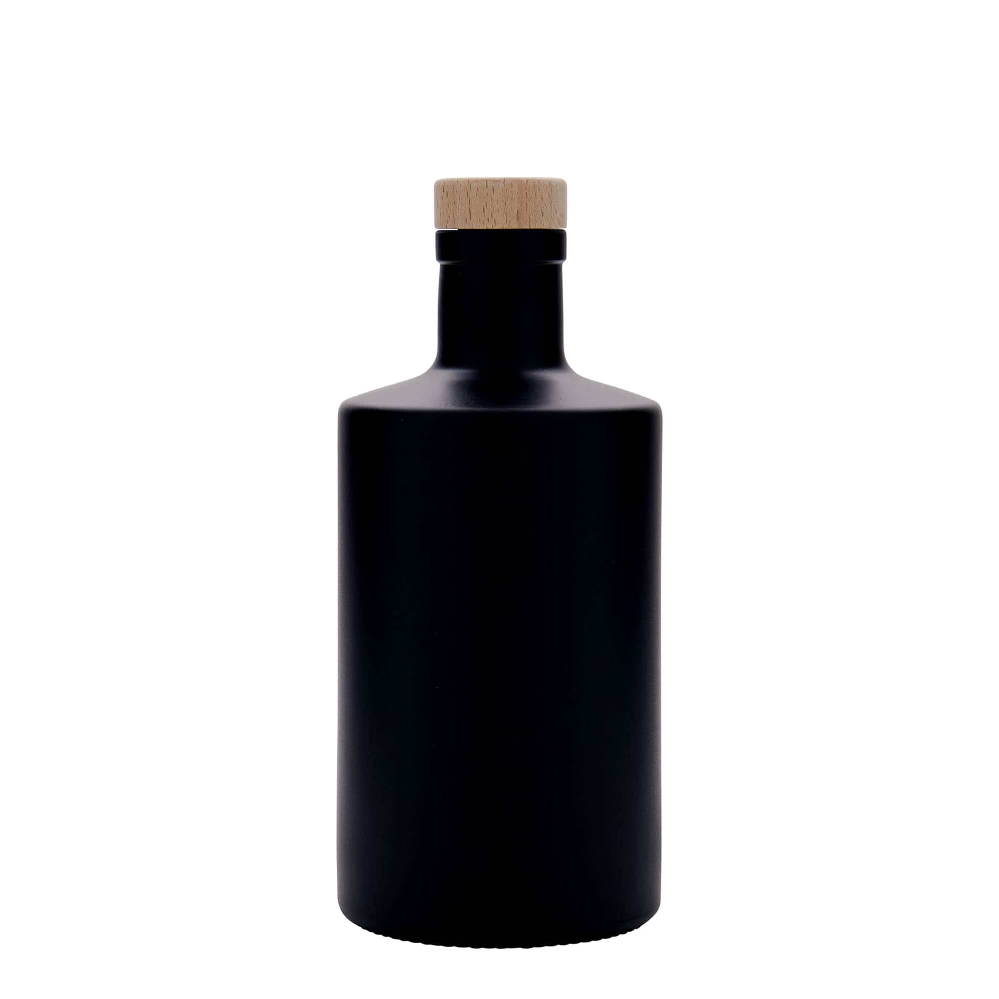 Skleněná lahev 500 ml 'Caroline', černá, uzávěr: korek