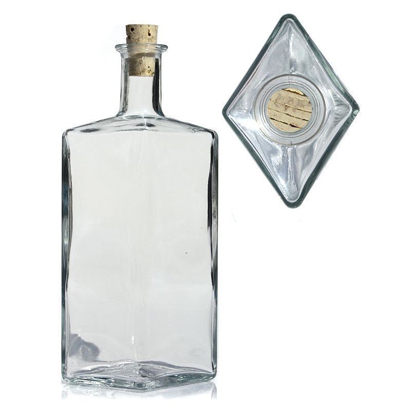 500 ml skleněná láhev 'Riva', kosočtverečná, hrdlo: korek 500 ml skleněná láhev 'Riva', kosočtverečná, hrdlo: korek
