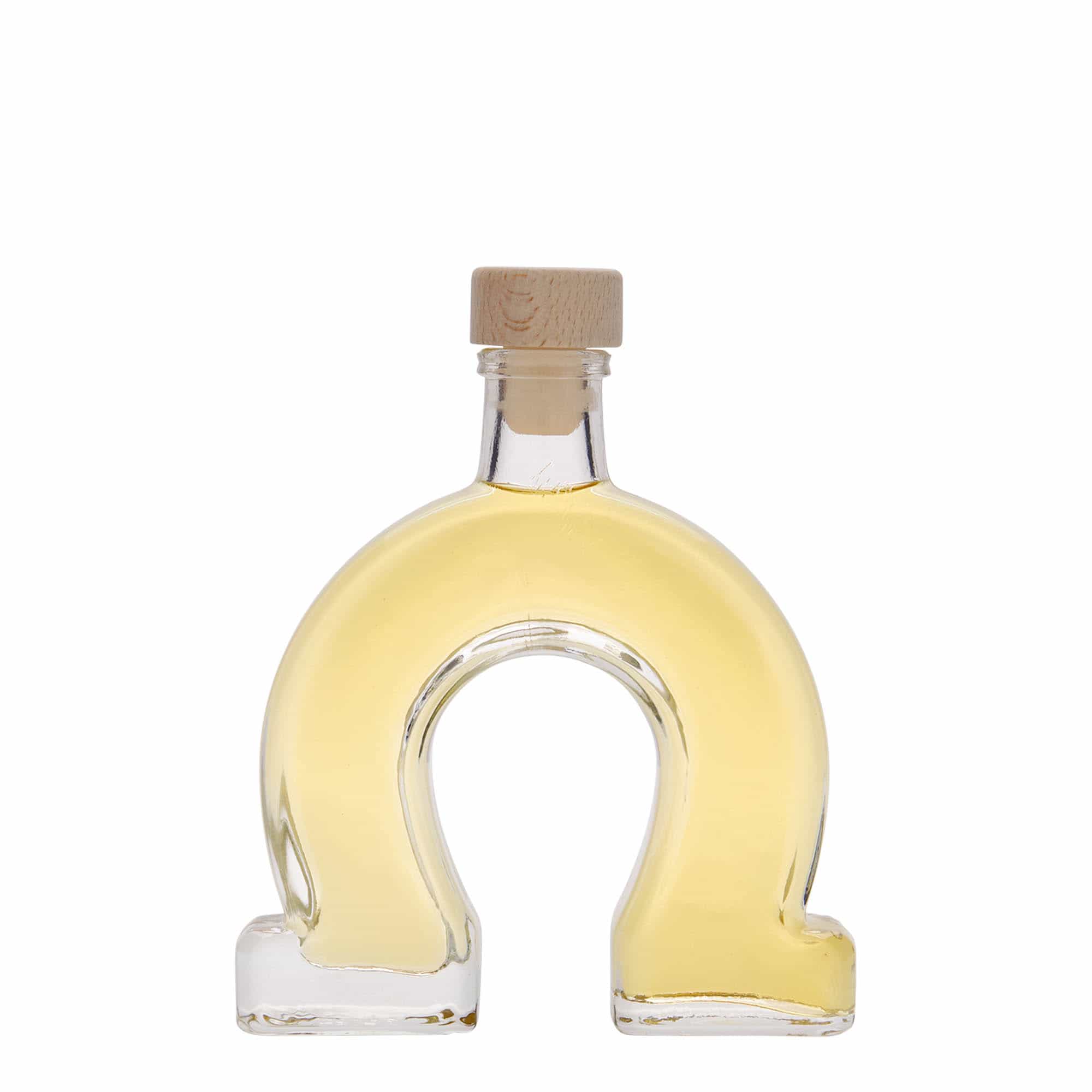 Skleněná lahev 100 ml 'Podkova', uzávěr: korek